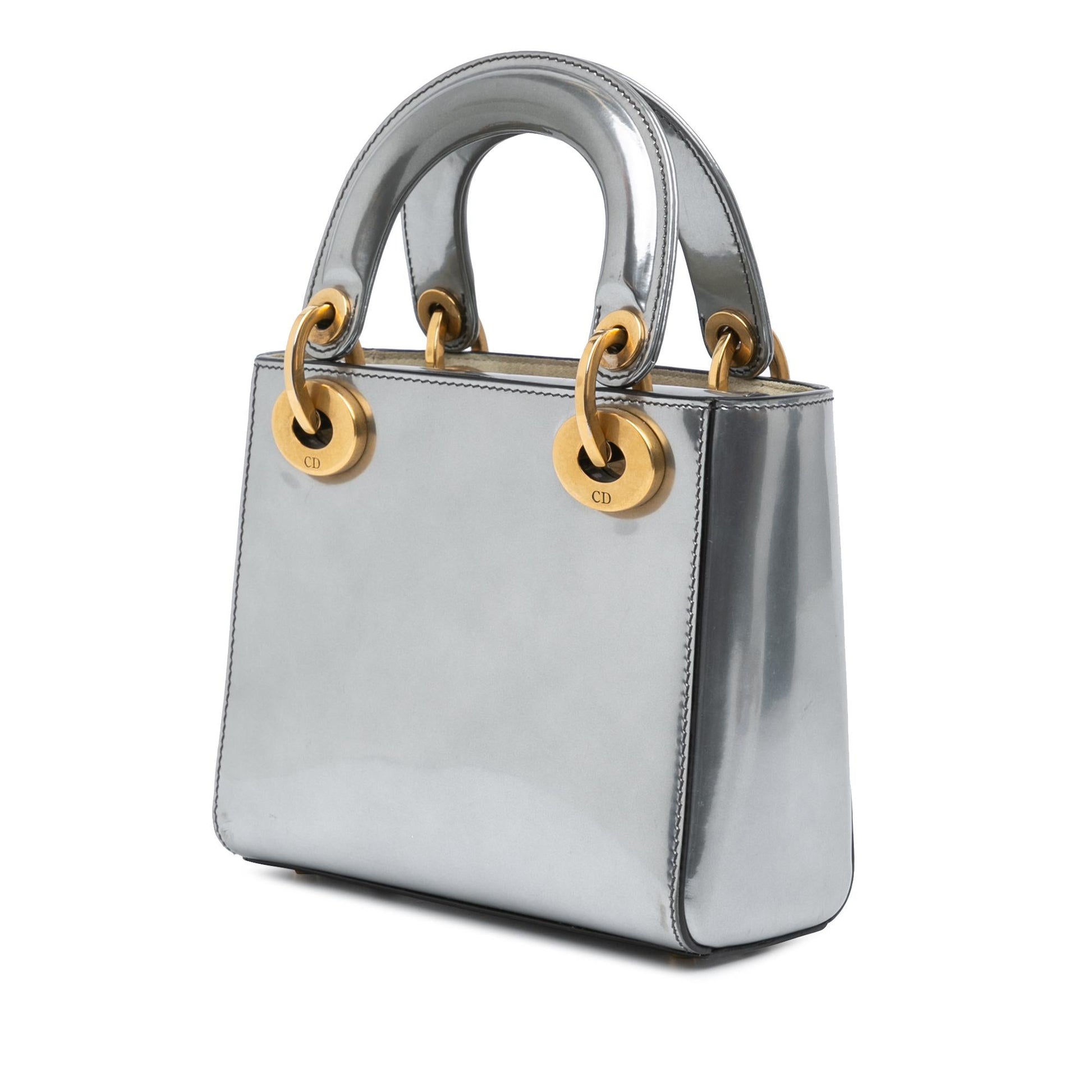 Dior Metallic Glazed Calfskin Lady Satchel Bag Mini
