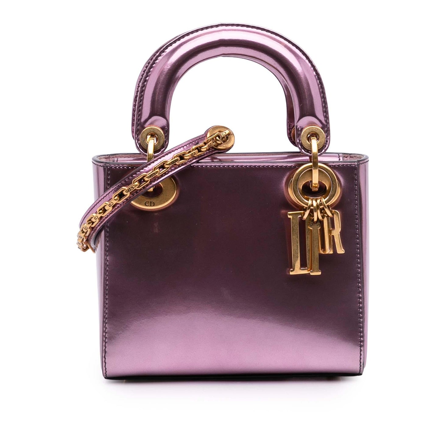 Dior Metallic Glazed Calfskin Lady Satchel Bag Mini Calfskin Lady Dior