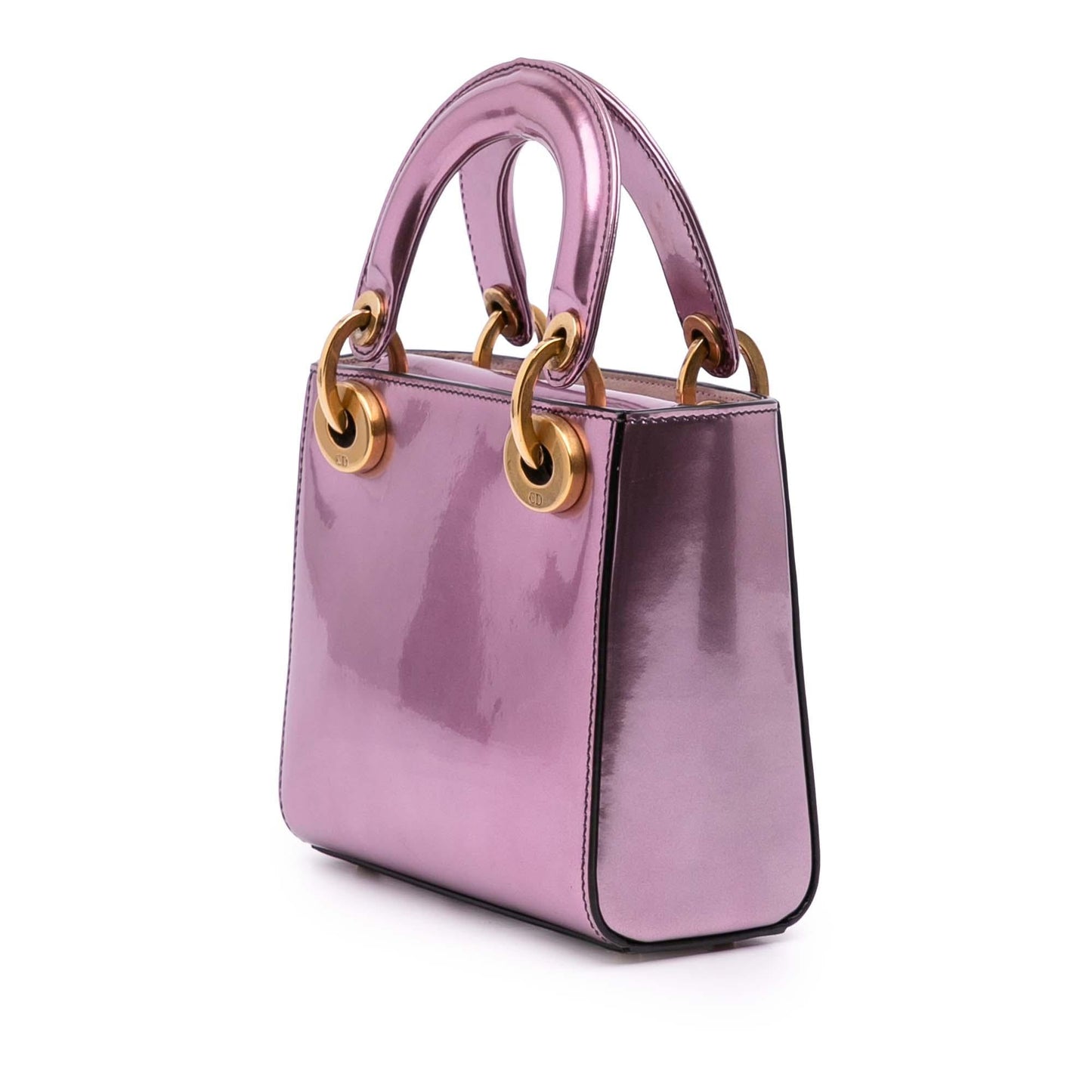 Dior Metallic Glazed Calfskin Lady Satchel Bag Mini Calfskin Lady Dior