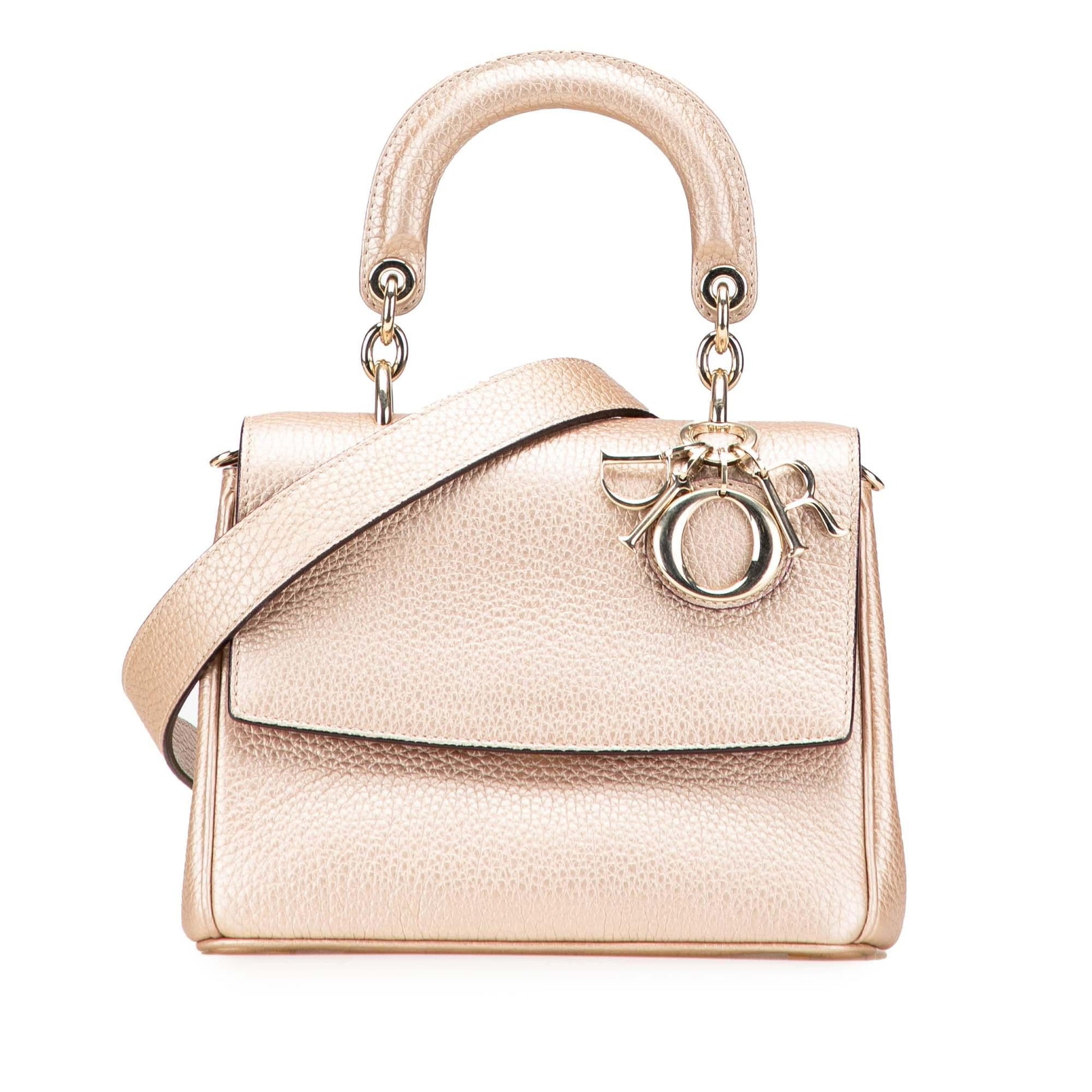 Dior Metallic Grained Calfskin Be Satchel Bag Mini Flap