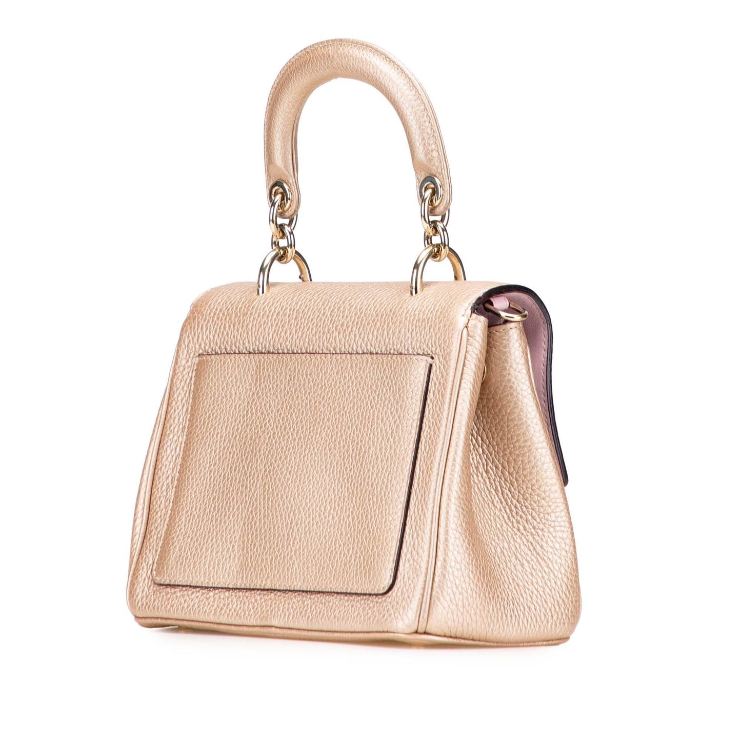 Dior Metallic Grained Calfskin Be Satchel Bag Mini Flap