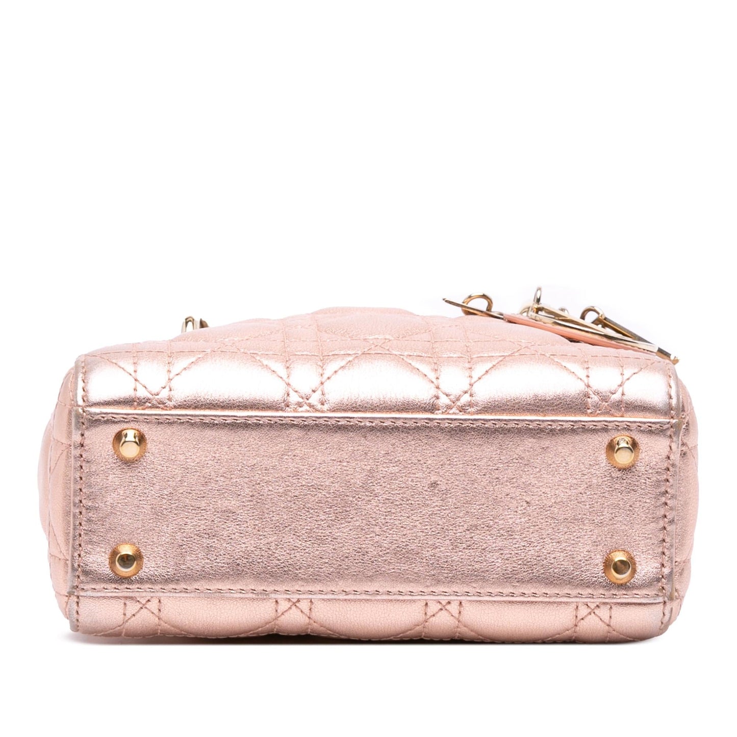 Dior Metallic Cannage Lady Satchel Bag Lambskin Mini