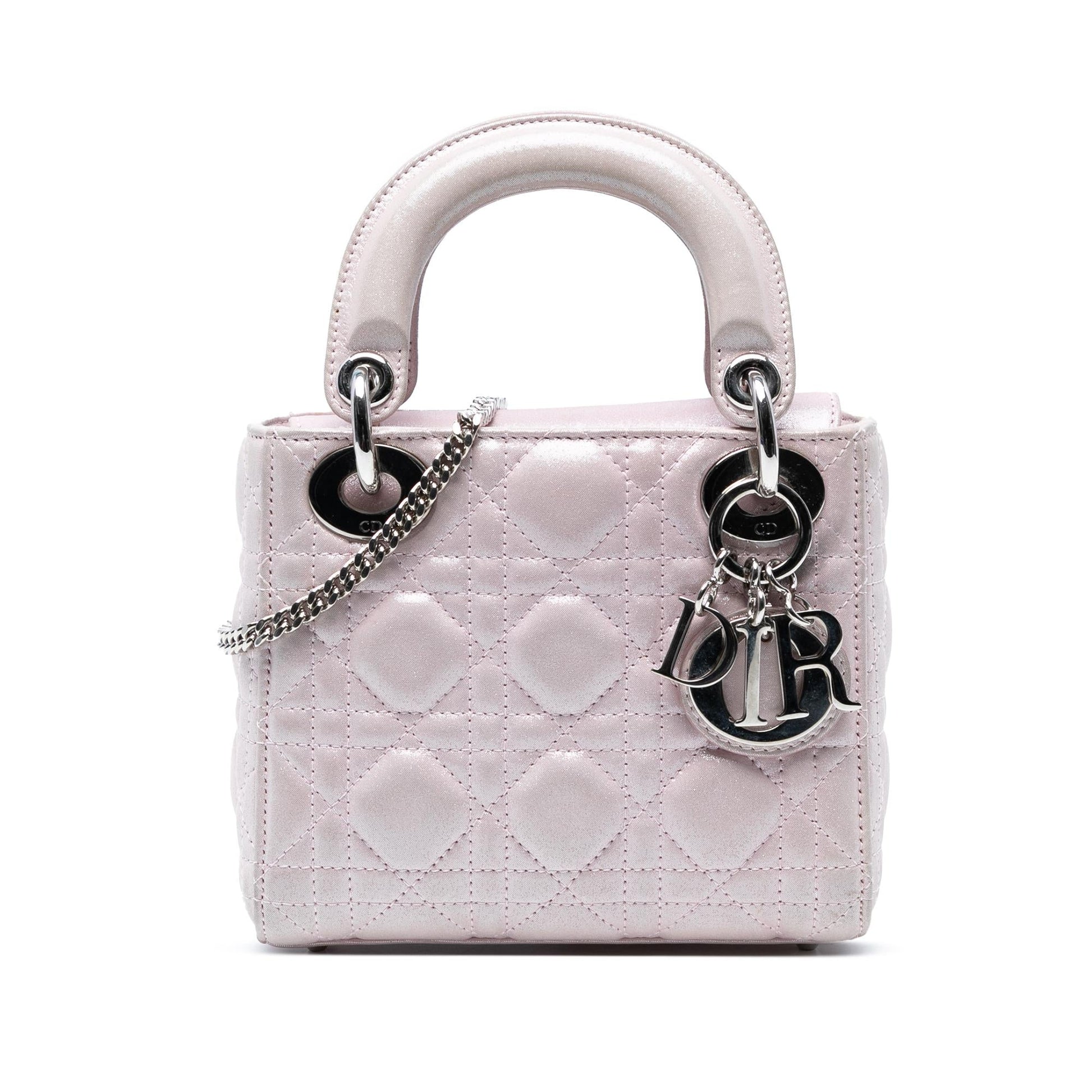 Dior Metallic Cannage Lady Satchel Bag Lambskin Mini Lady Dior 2