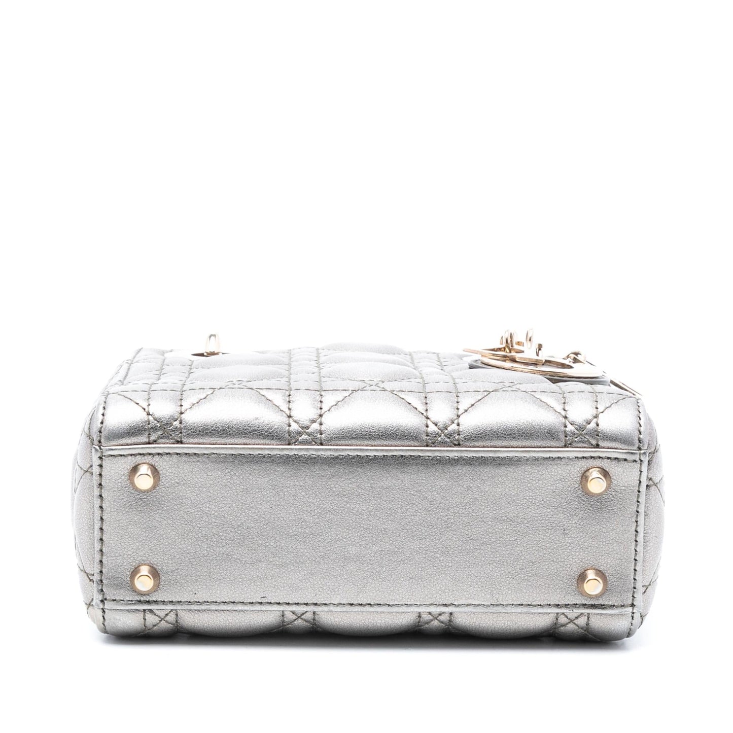 Dior Metallic Cannage Lady Satchel Bag Lambskin Mini Lady Dior 3