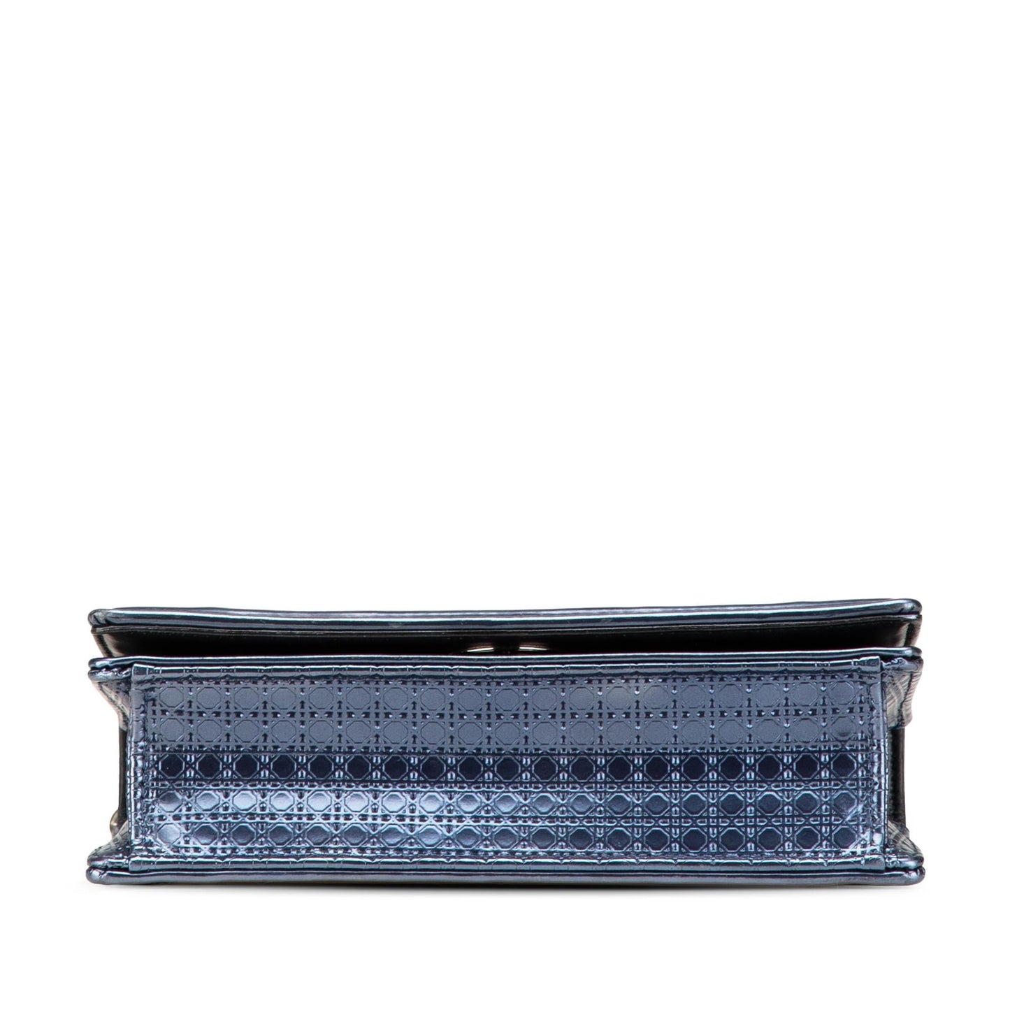 Dior Metallic Microcannage ama Crossbody Bag Patent Mini Flap
