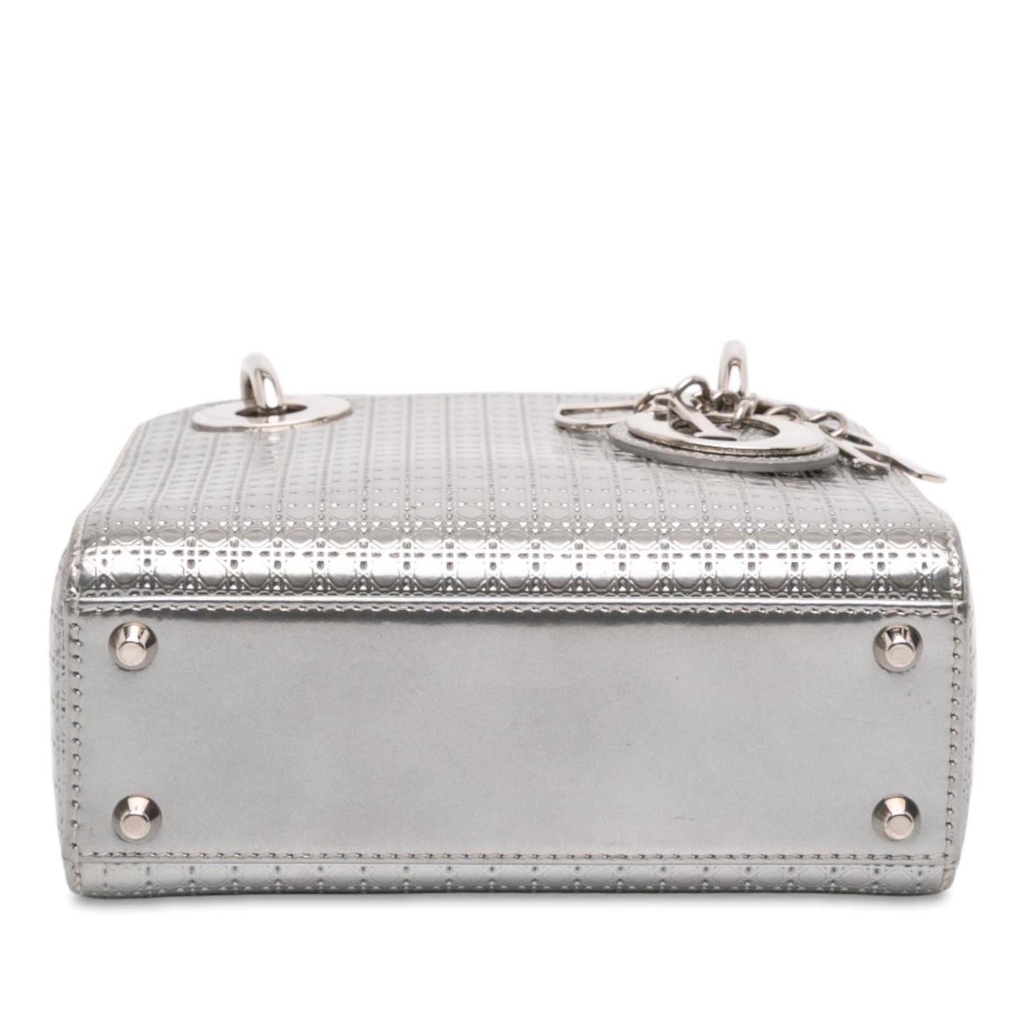 Dior Metallic Microcannage Lady Satchel Bag Patent Mini Lady Dior 4
