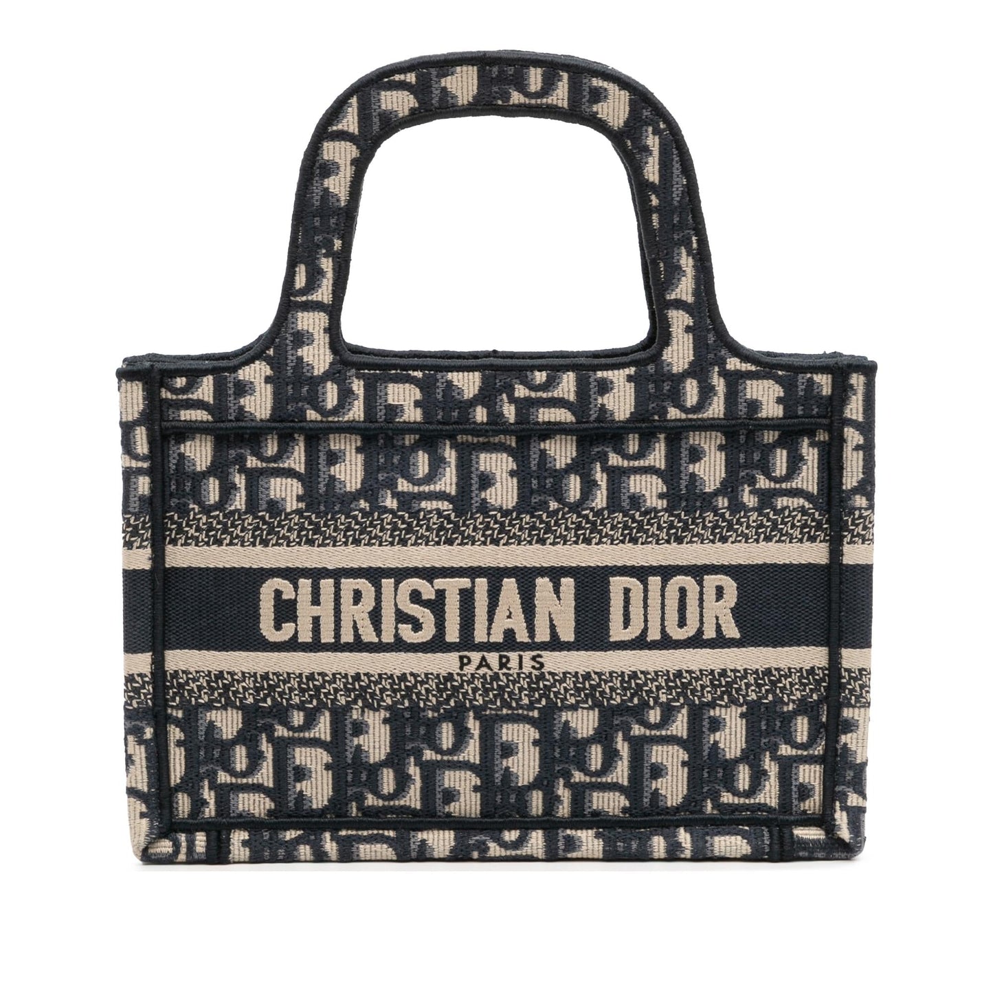 Dior Oblique Book Tote Canvas Mini Tote Bag