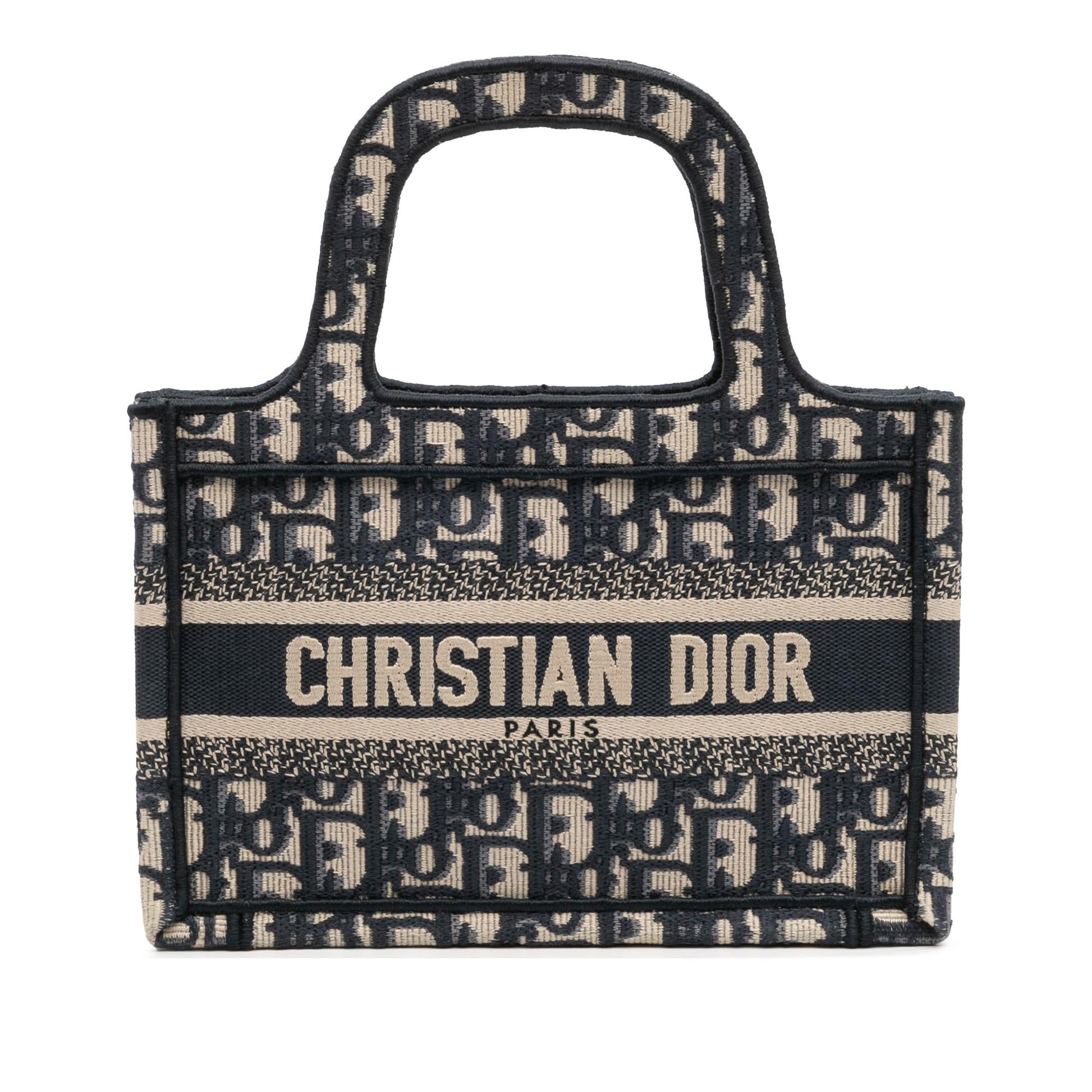 Dior Oblique Book Tote Canvas Mini Tote Bag