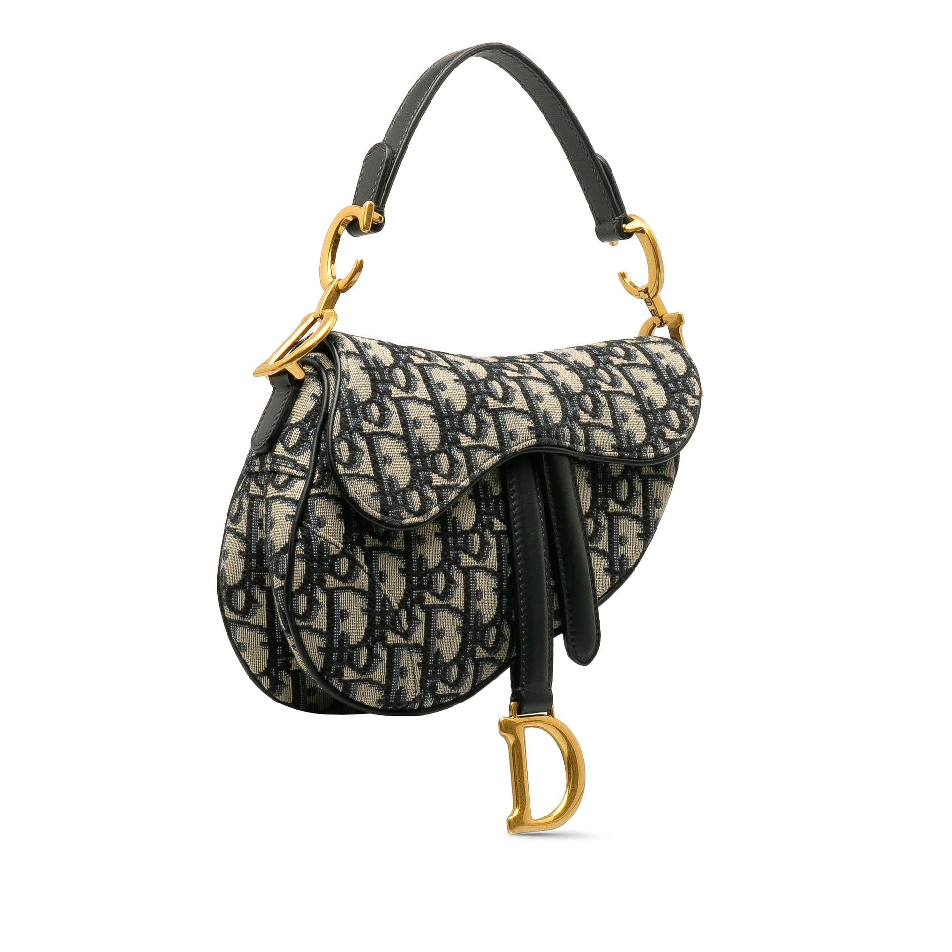 Dior Oblique Saddle Bag Canvas Mini Satchel Bag