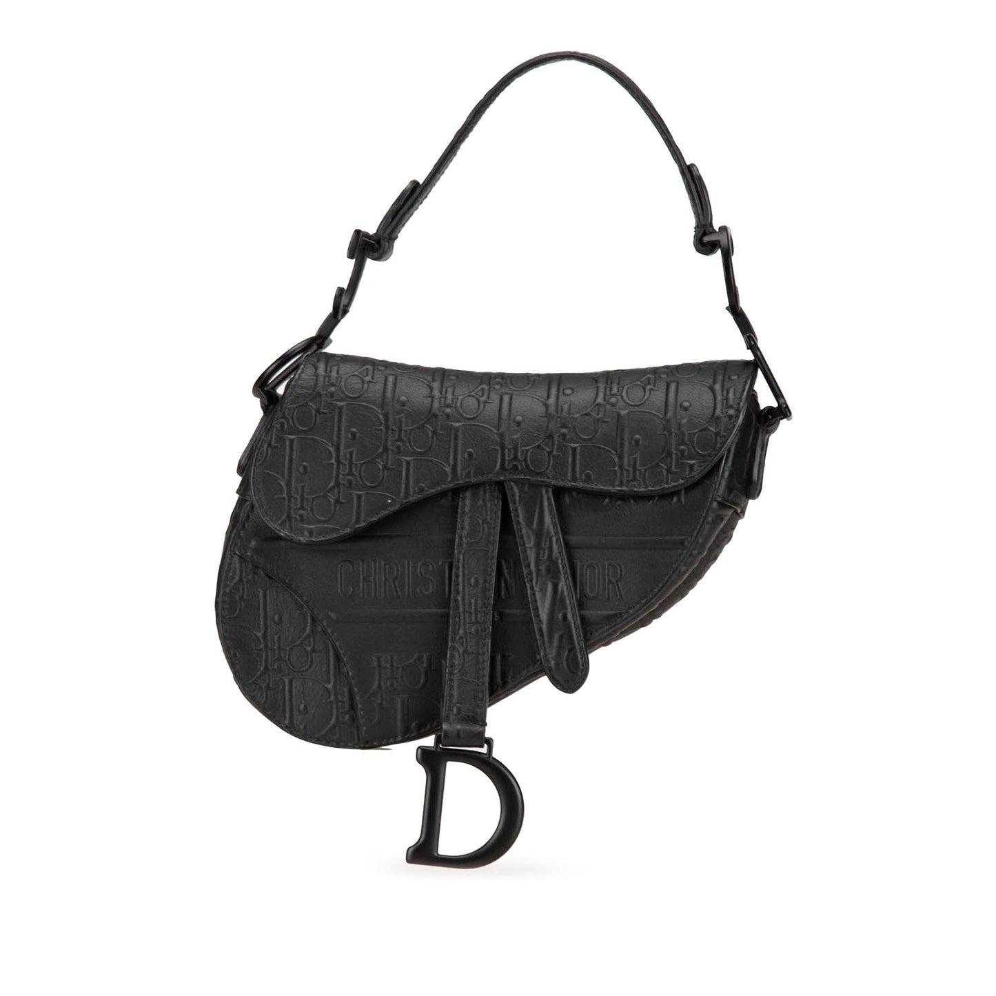 Dior Oblique Calfskin Saddle Bag Mini Embossed Satchel Bag