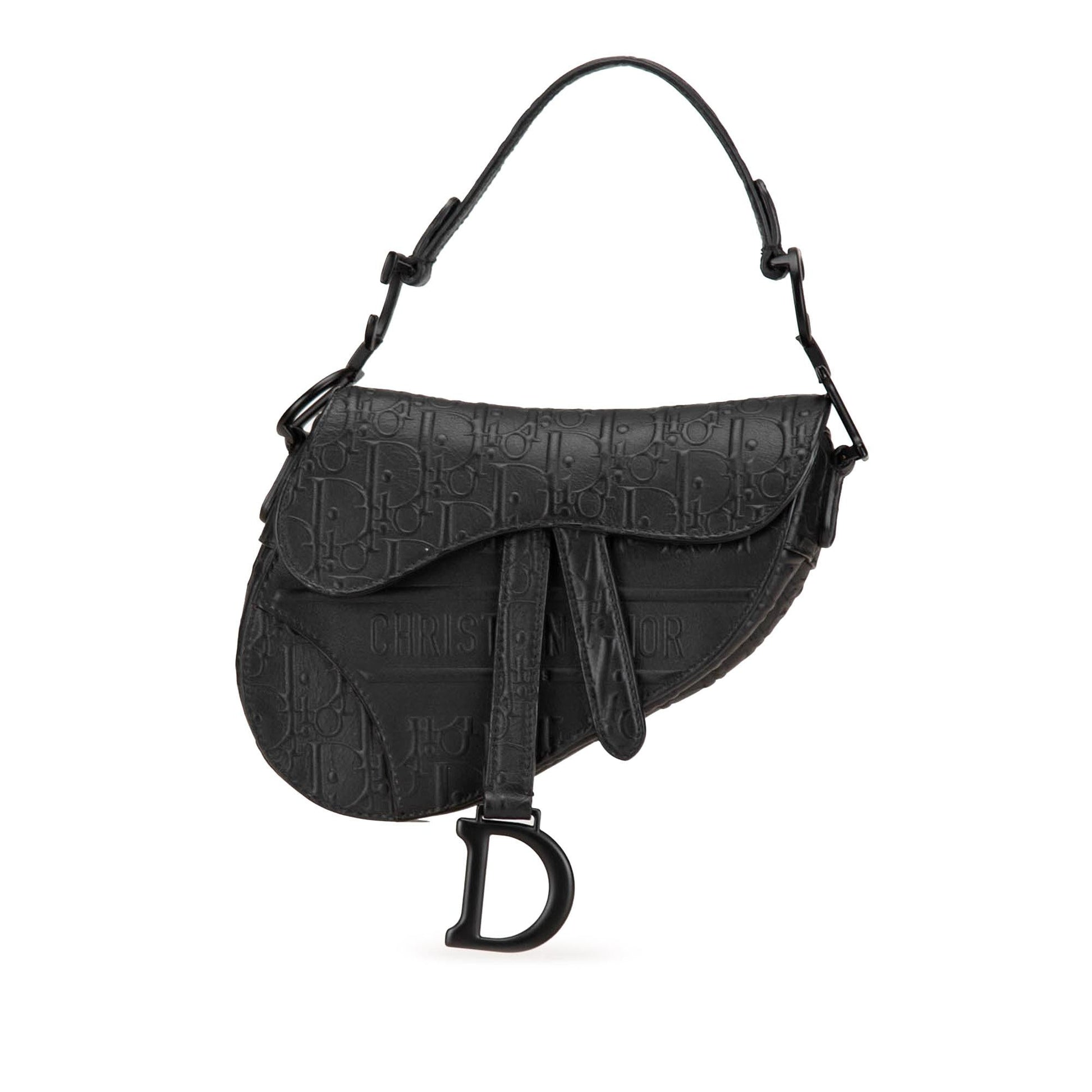 Dior Oblique Calfskin Saddle Bag Mini Embossed Satchel Bag