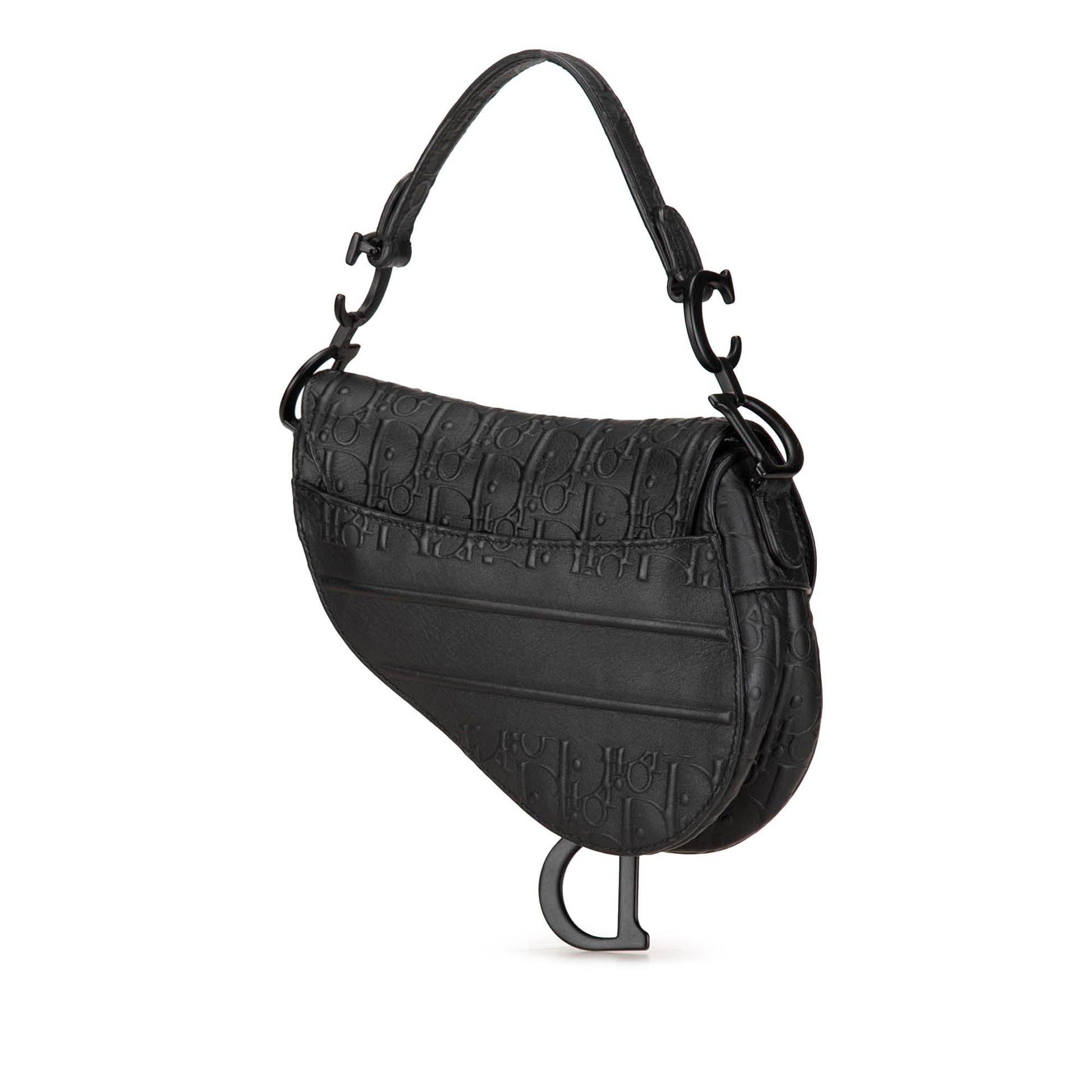 Dior Oblique Calfskin Saddle Bag Mini Embossed Satchel Bag
