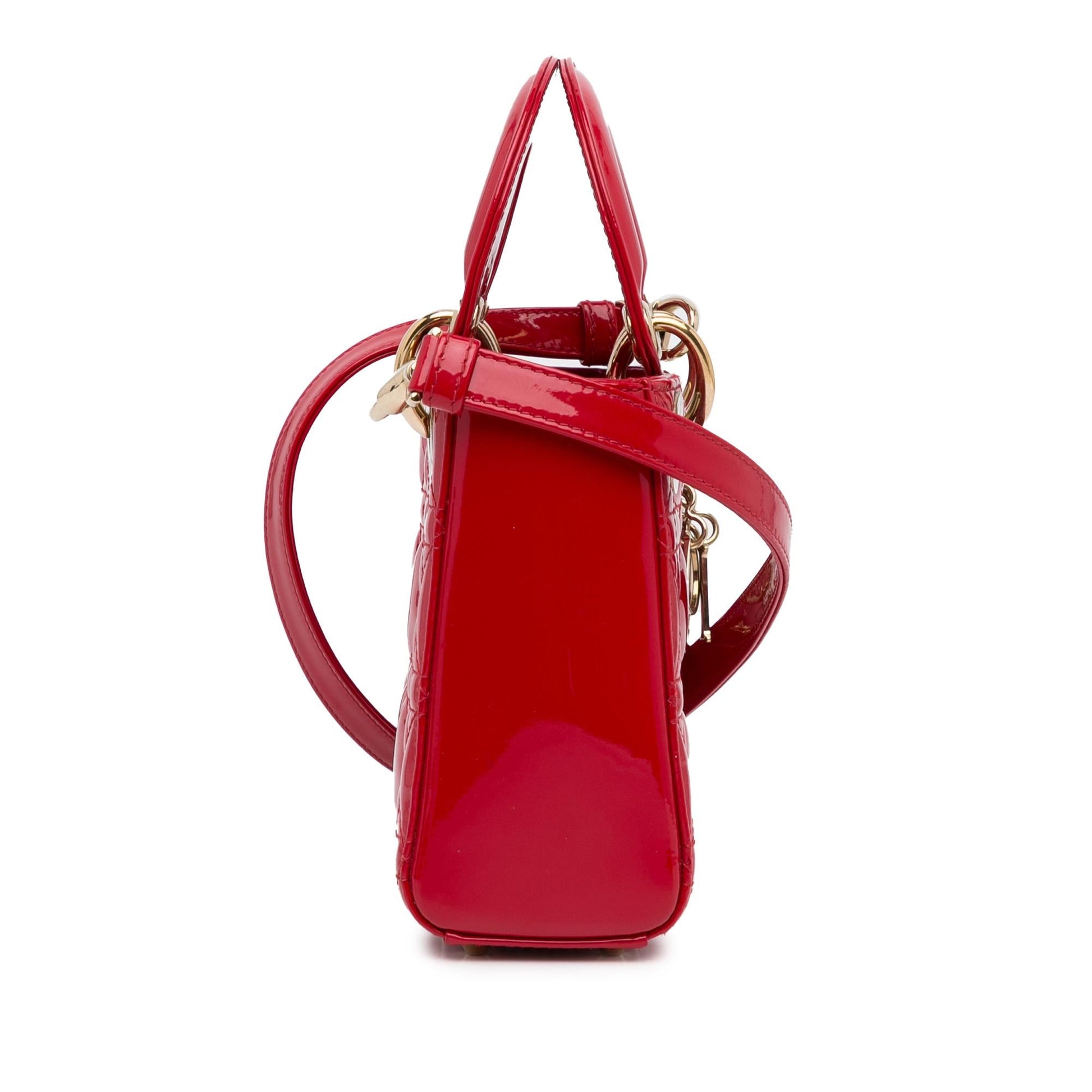 Dior Cannage Lady Shg Mq5Mlx Satchel Bag Patent Mini