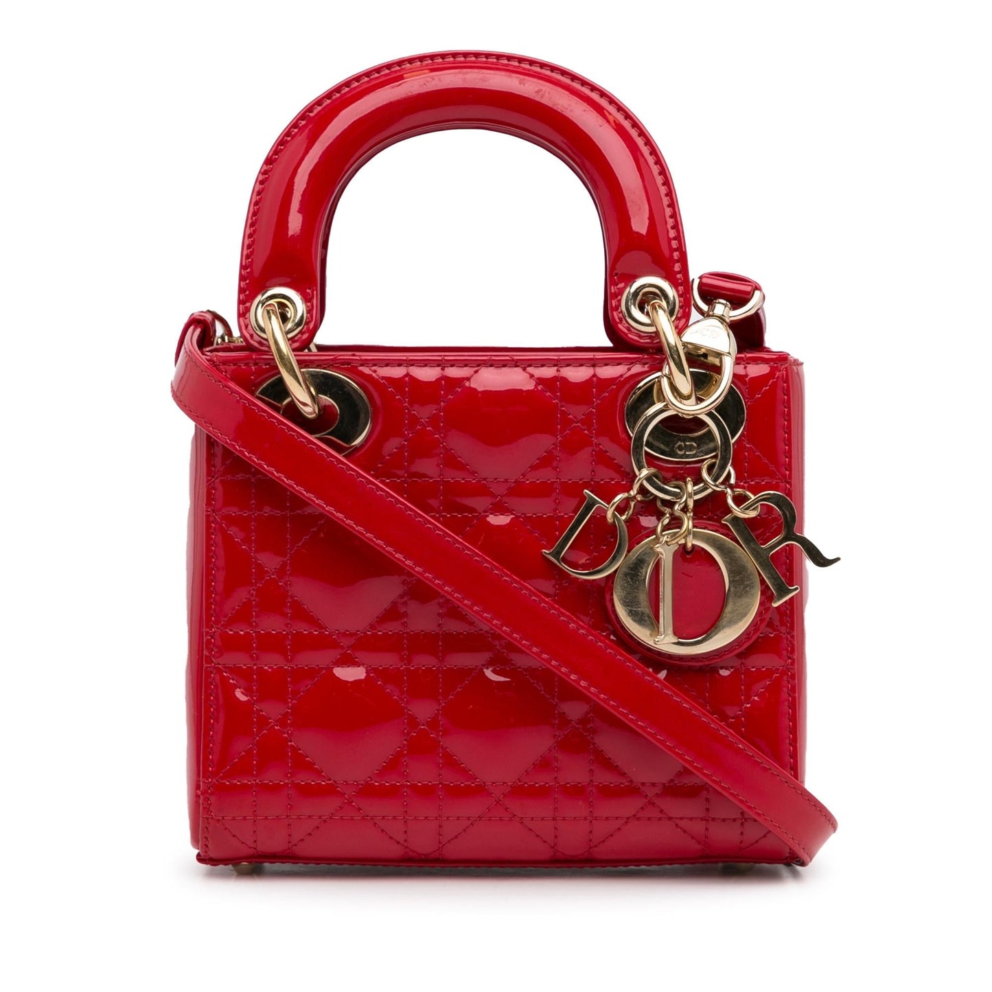 Dior Cannage Lady Shg Mq5Mlx Satchel Bag Patent Mini
