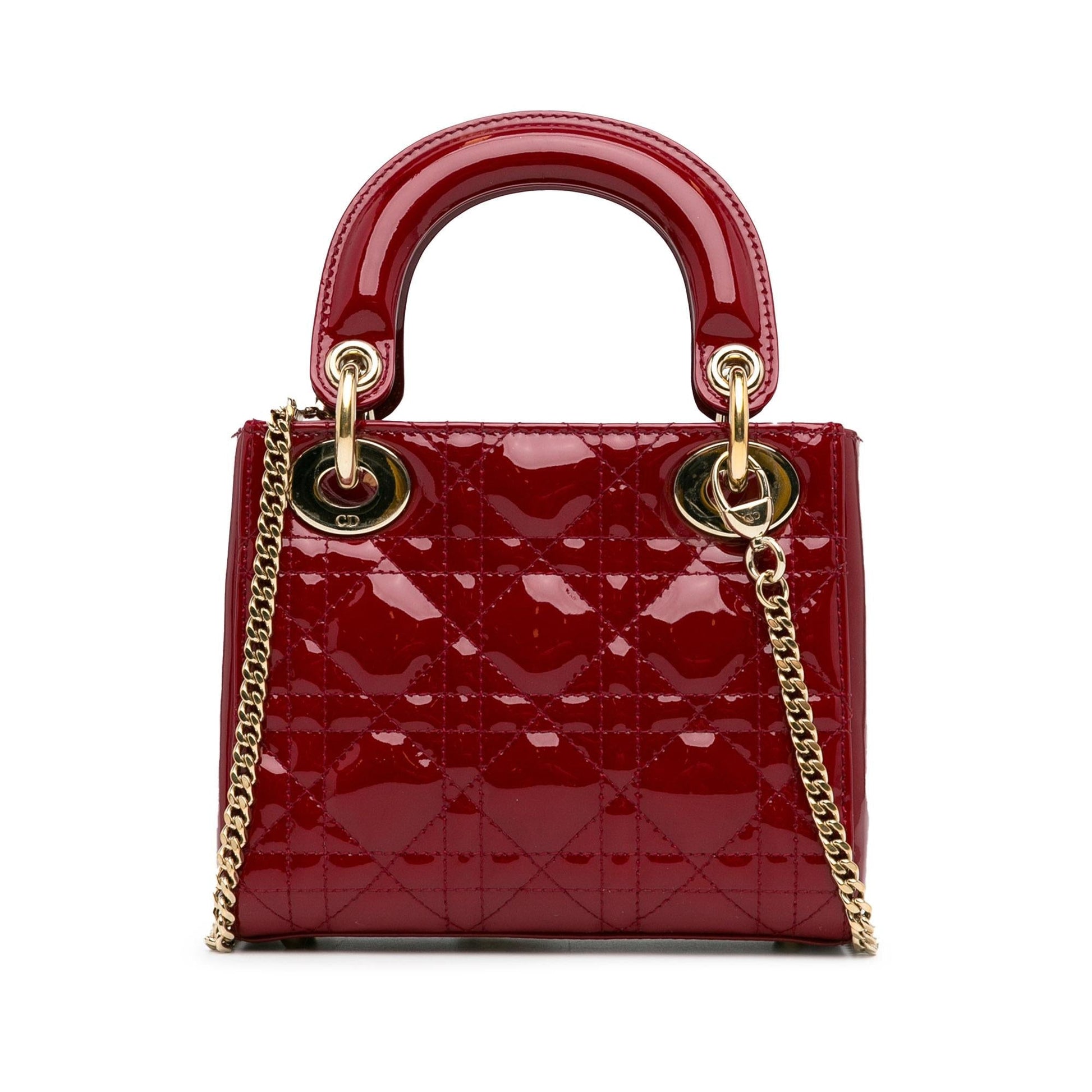Dior Cannage Lady Shg Nahdcs Satchel Bag Patent Mini