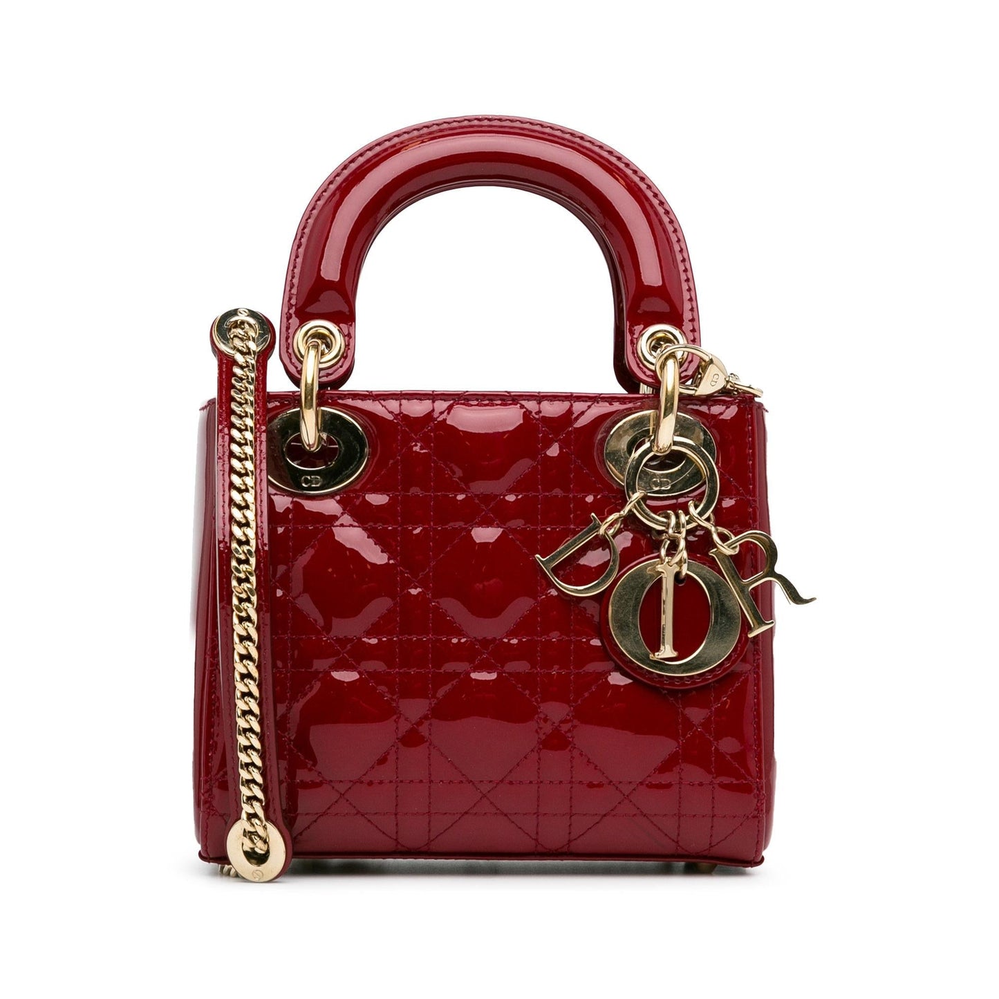 Dior Cannage Lady Shg Nahdcs Satchel Bag Patent Mini