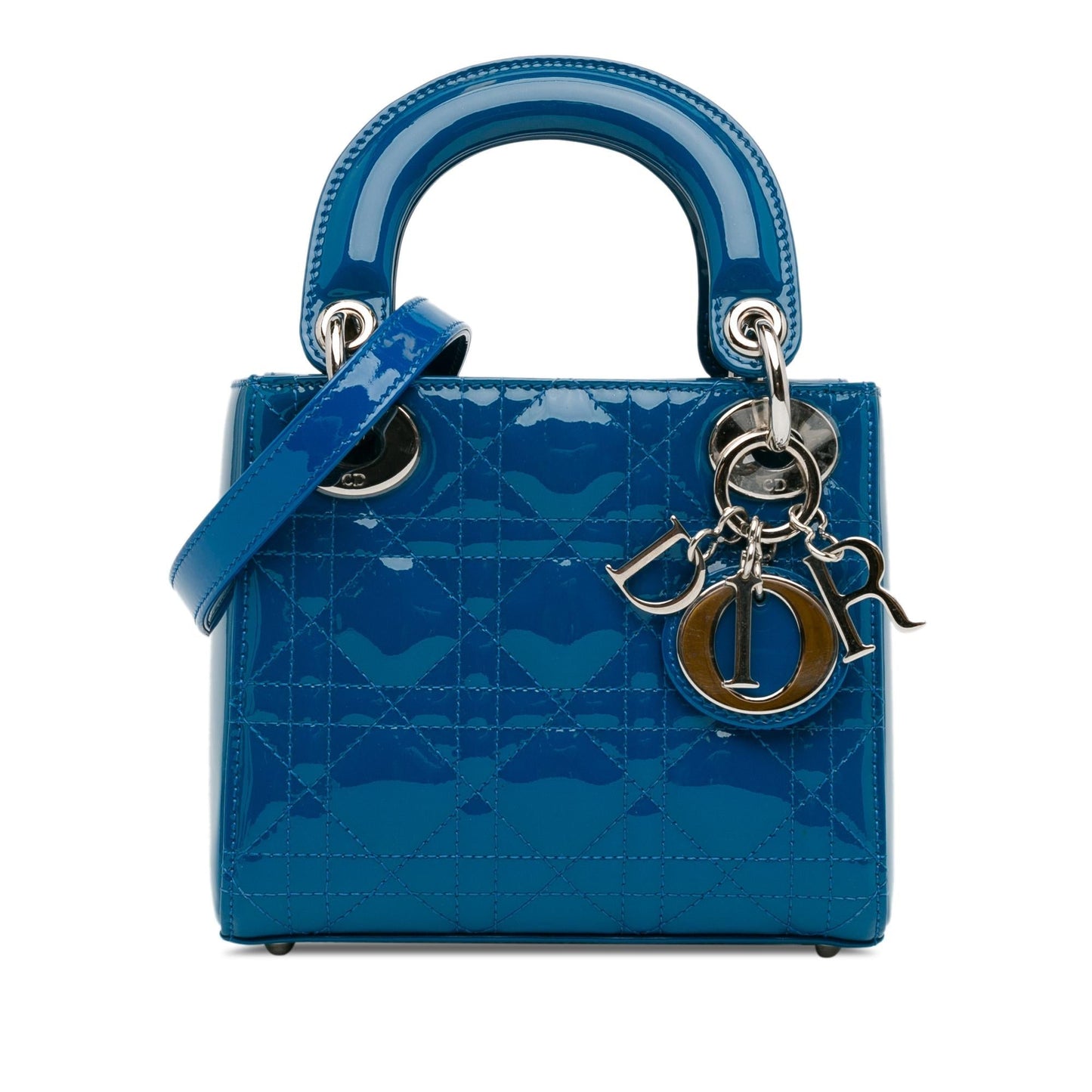 Dior Cannage Lady Shg Zygjeg Satchel Bag Patent Mini