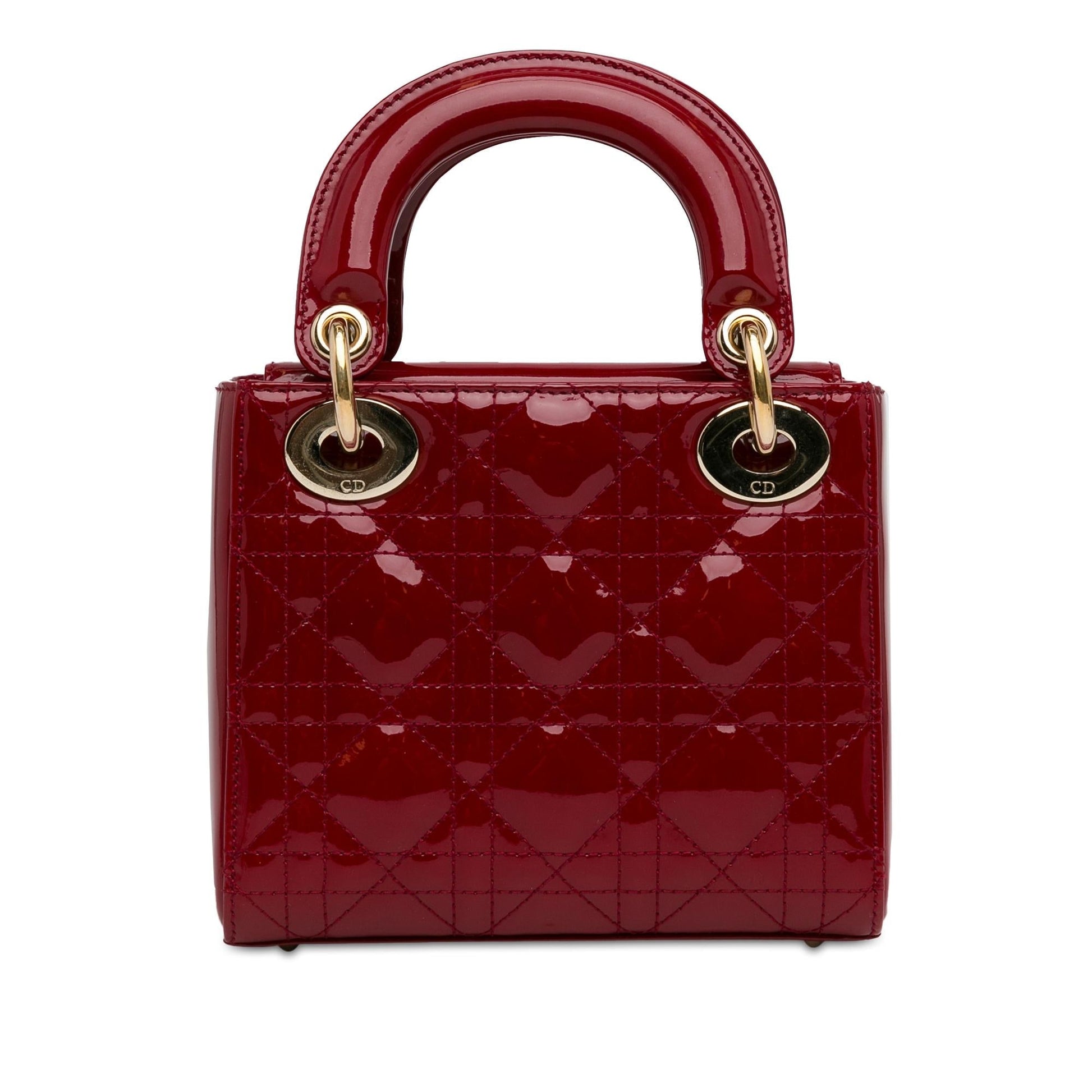Dior Cannage Lady Shg Tnzilp Satchel Bag Patent Mini