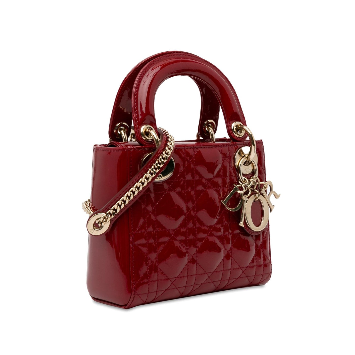 Dior Cannage Lady Shg Sdqinm Satchel Bag Patent Mini