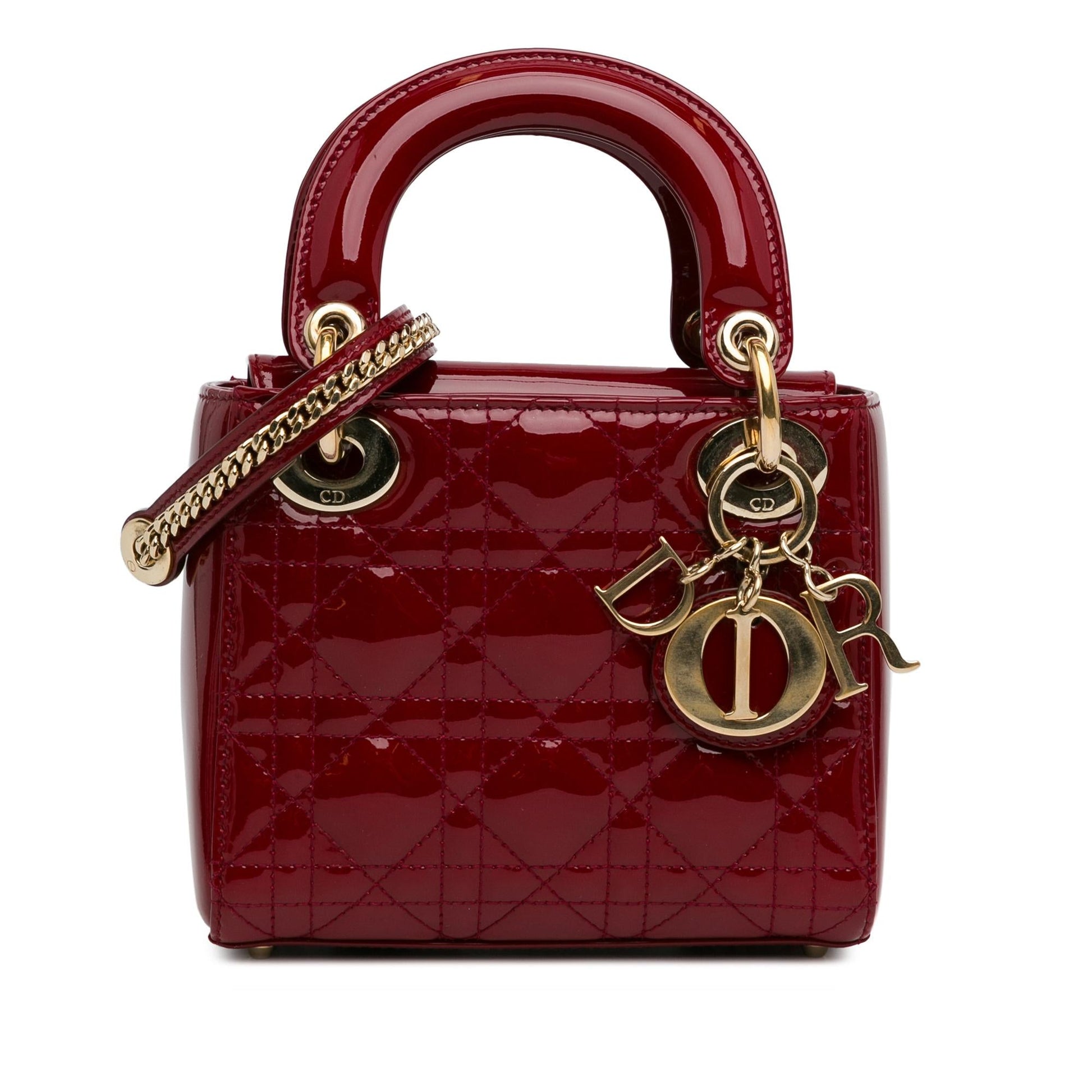 Dior Cannage Lady Shg 1Yymqn Satchel Bag Patent Mini