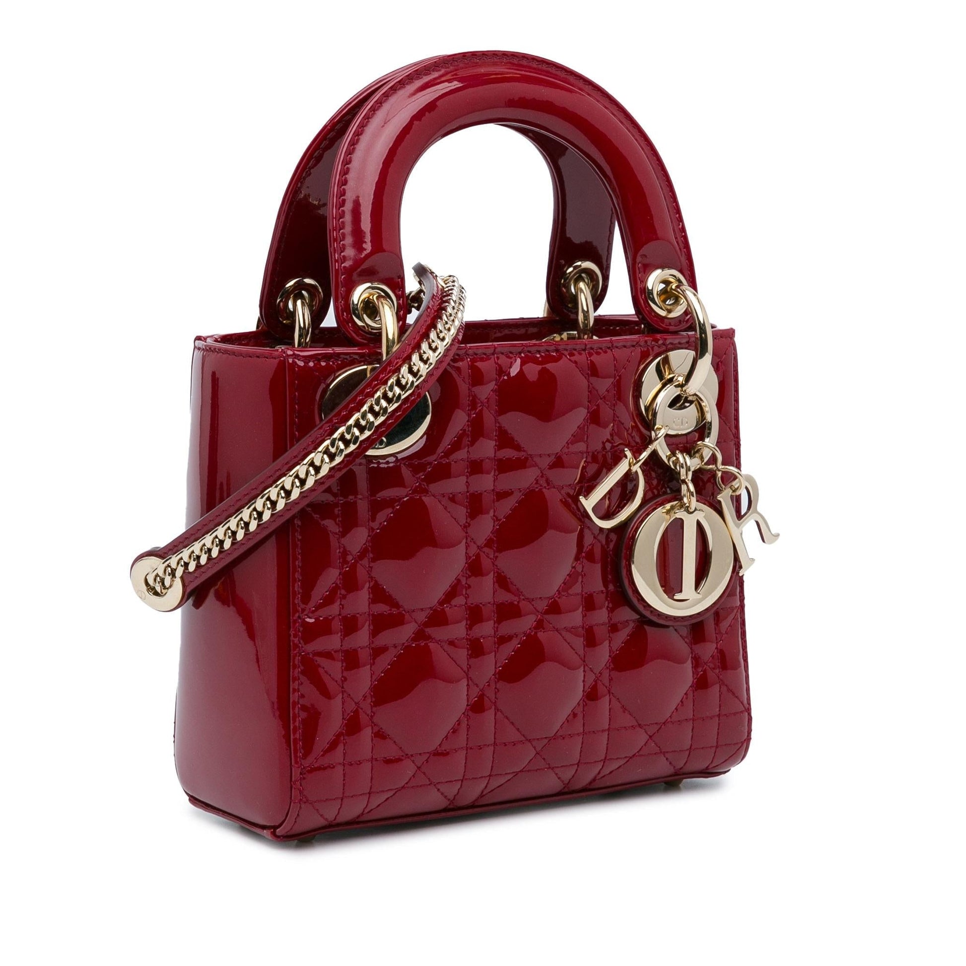 Dior Cannage Lady Shg 5Cwfm7 Satchel Bag Patent Mini