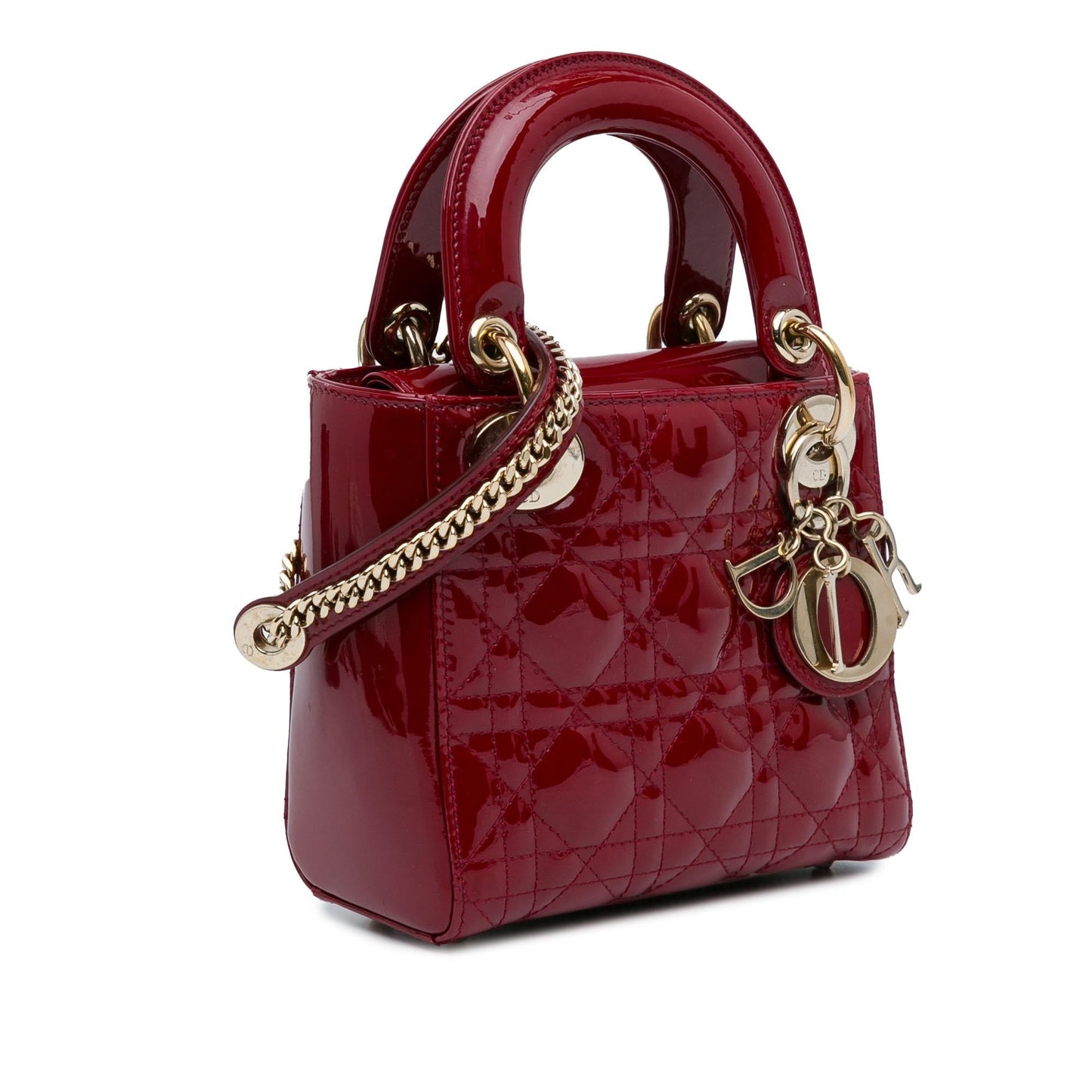 Dior Cannage Lady Shg Bl7Bny Satchel Bag Patent Mini