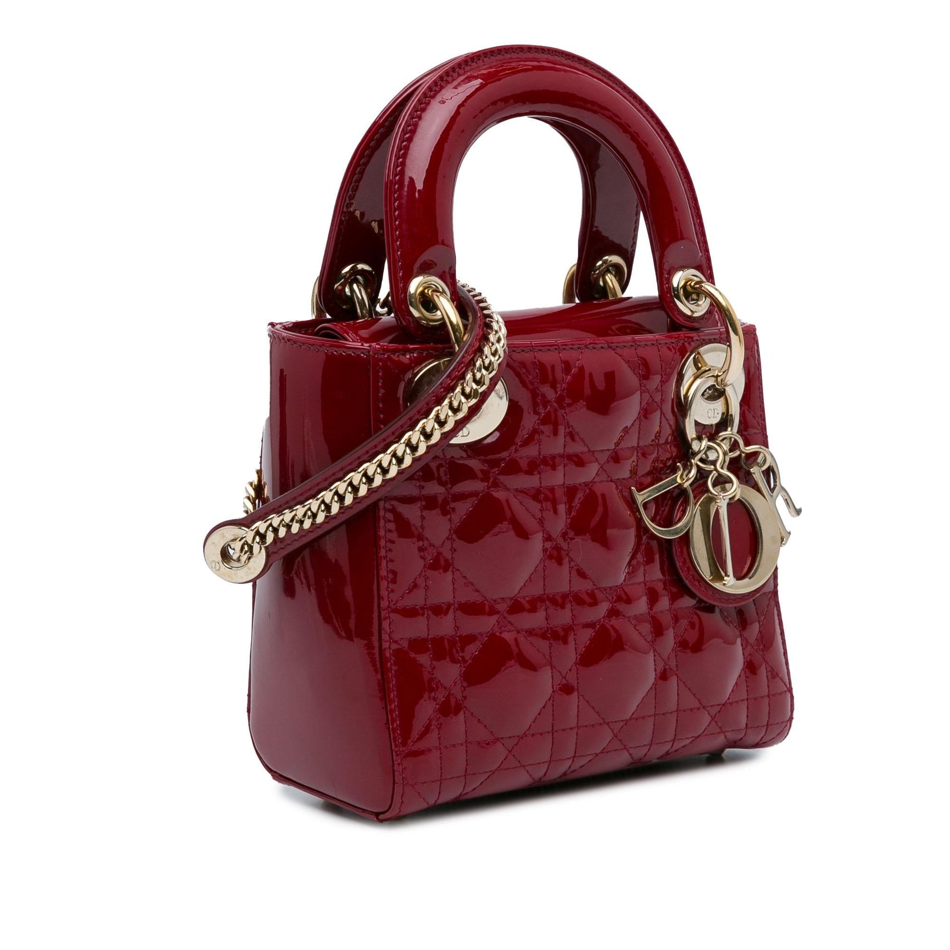 Dior Cannage Lady Shg Bl7Bny Satchel Bag Patent Mini