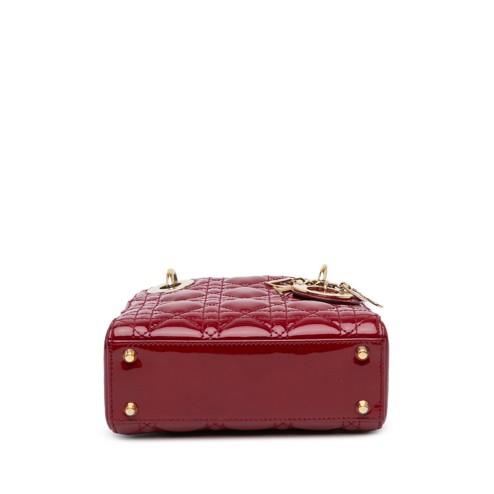 Dior Cannage Lady Shg 5Jmuhi Satchel Bag Patent Mini