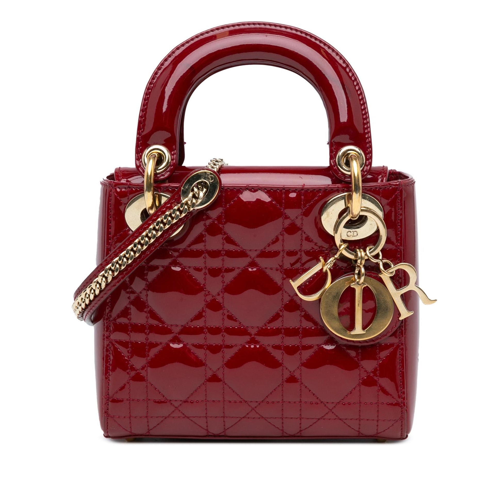 Dior Cannage Lady Shg 5Jmuhi Satchel Bag Patent Mini