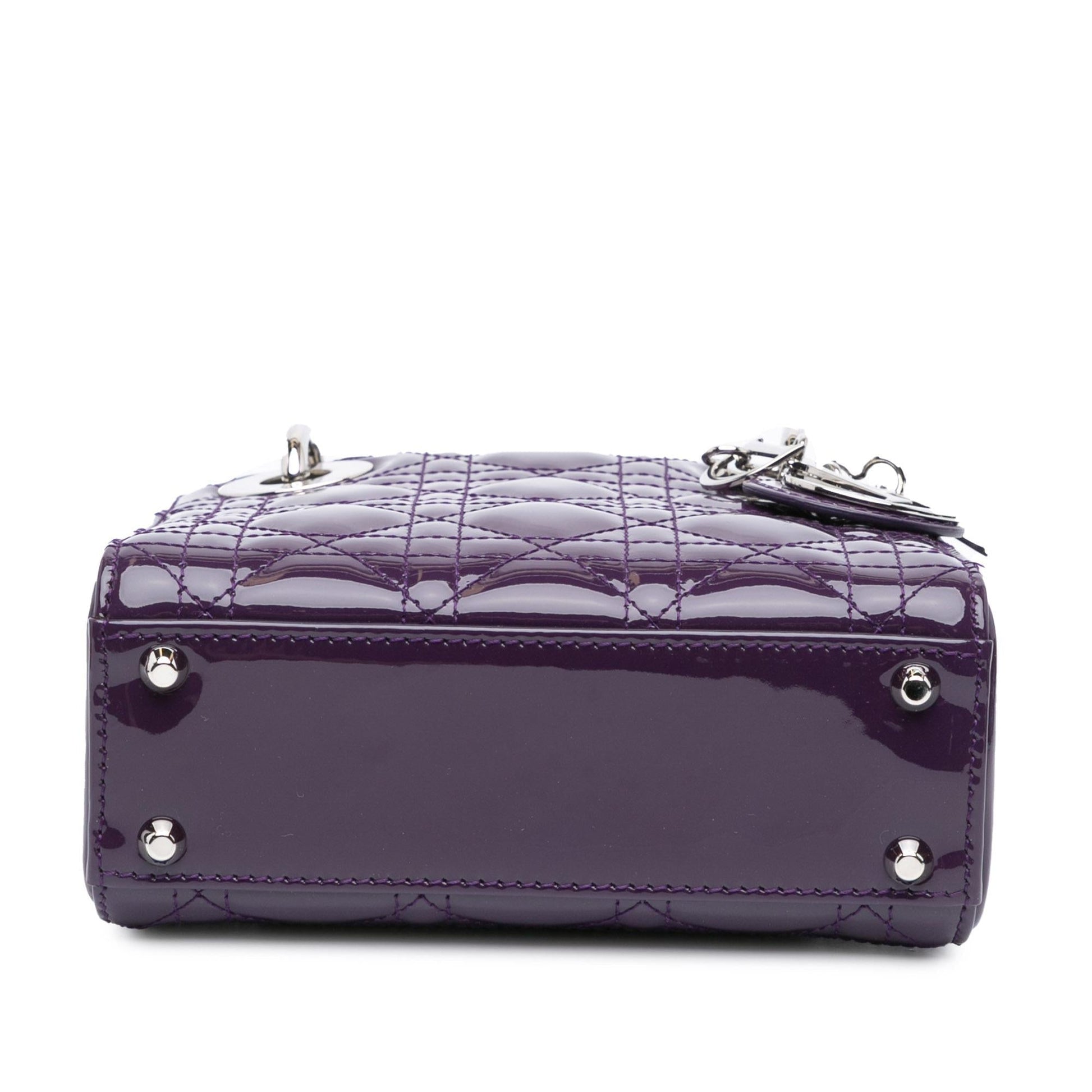 Dior Cannage Lady Satchel Bag Patent Mini