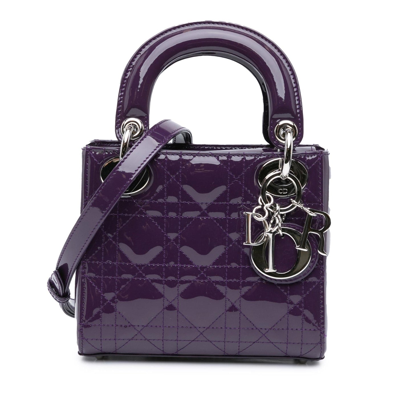 Dior Cannage Lady Satchel Bag Patent Mini