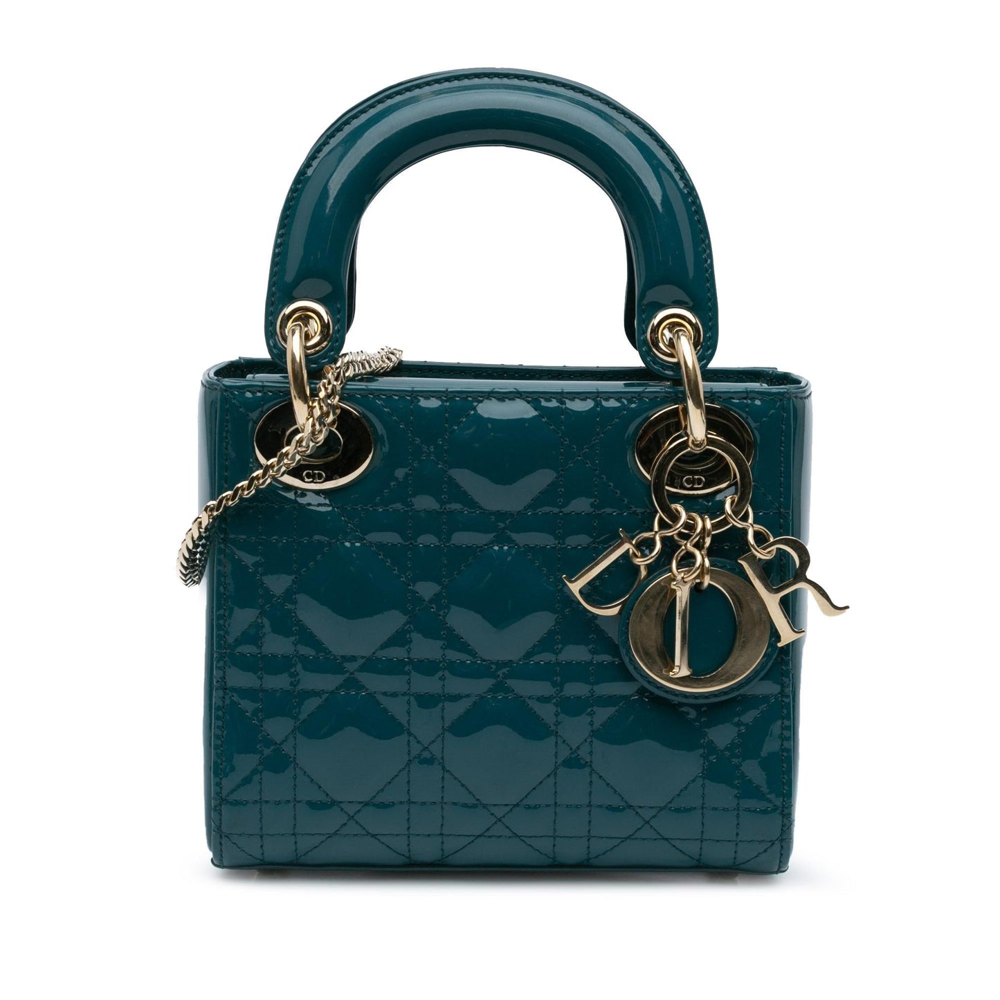 Dior Cannage Lady Satchel Bag Patent Mini Lady Dior 1