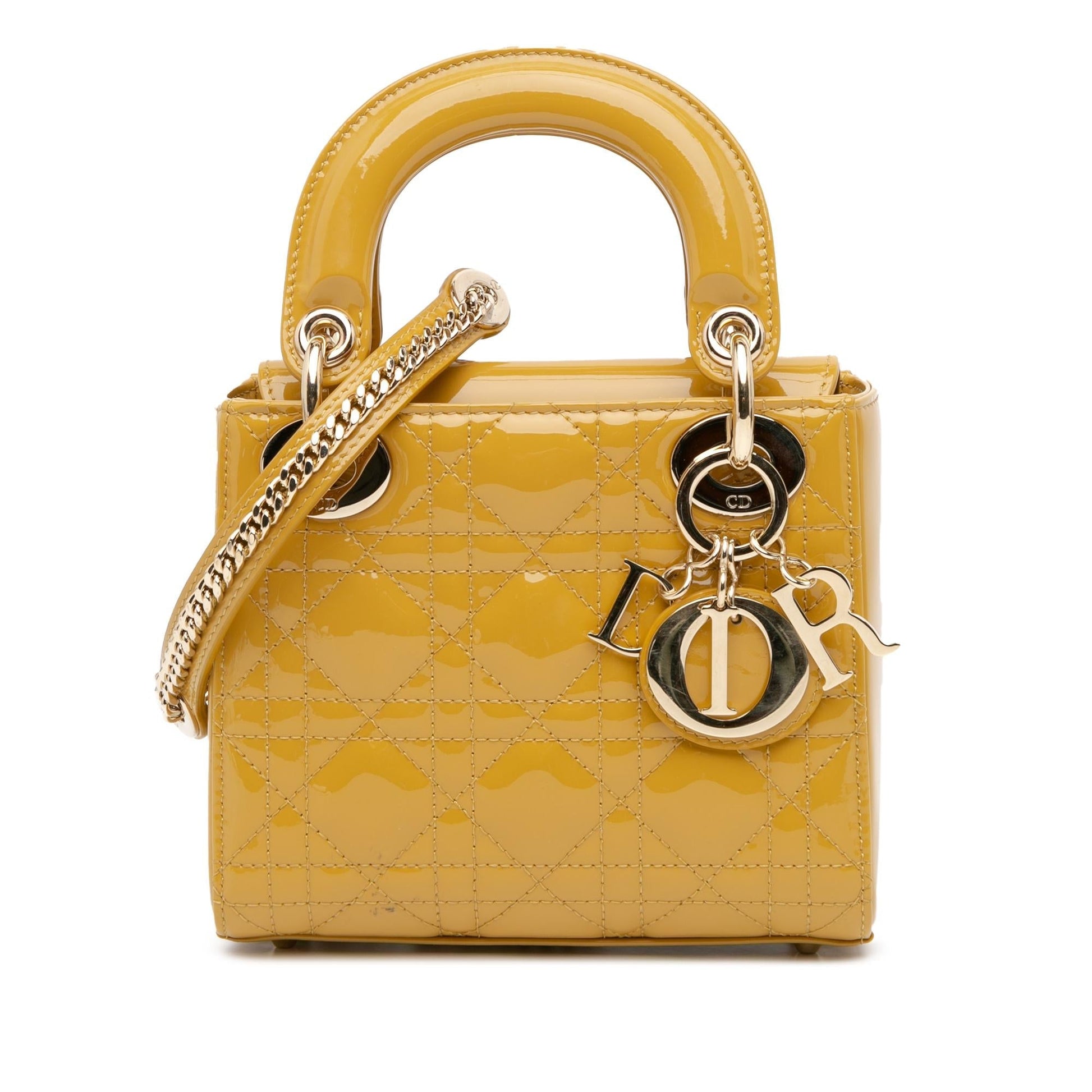 Dior Cannage Lady Satchel Bag Patent Mini Lady Dior 2