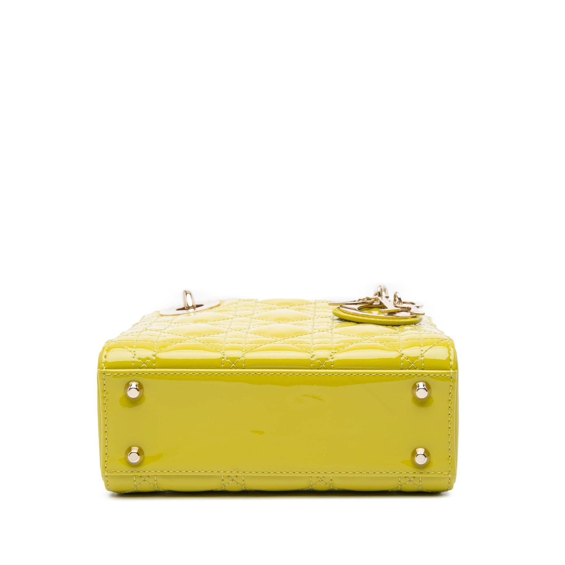 Dior Cannage Lady Satchel Bag Patent Mini Lady Dior 3