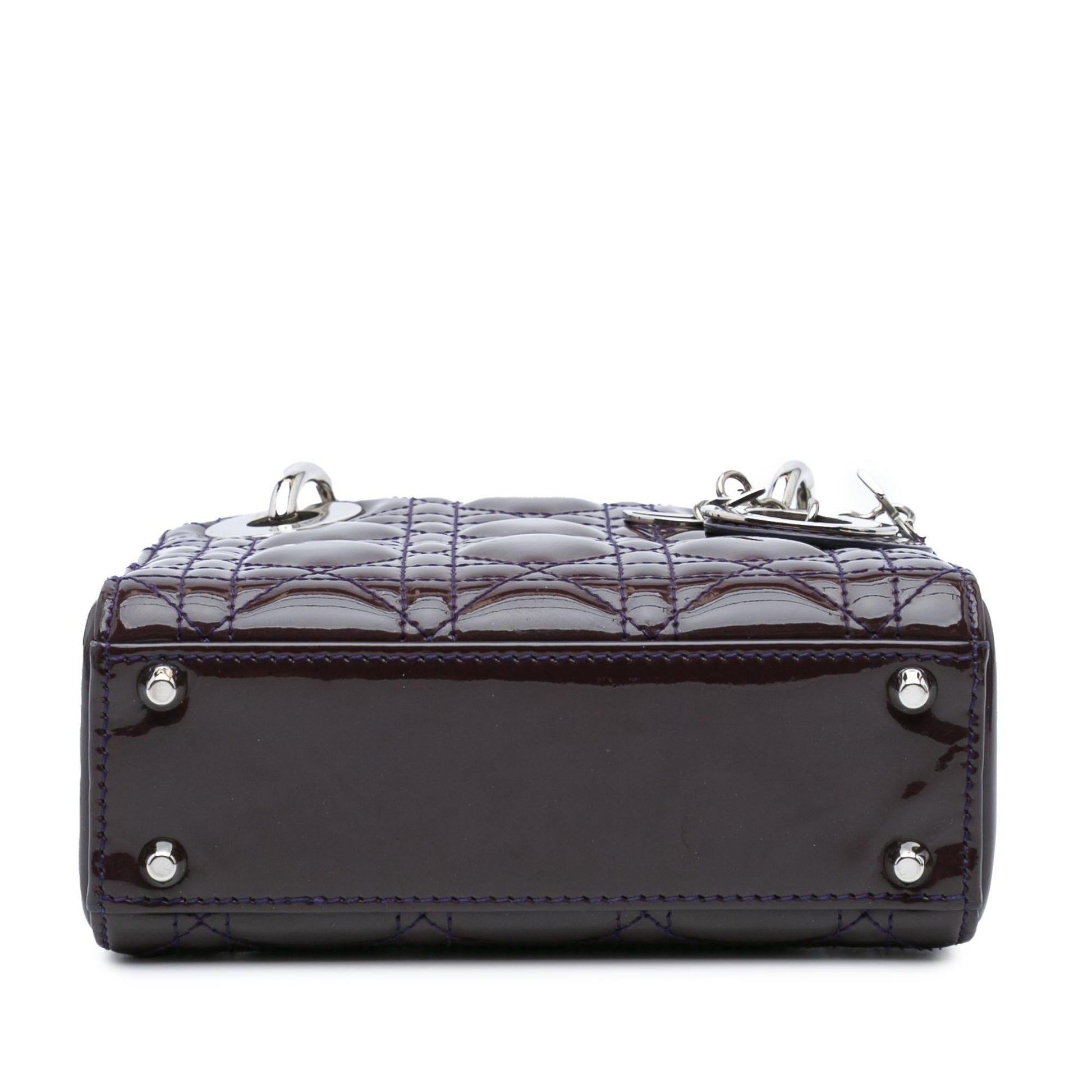 Dior Cannage Lady Satchel Bag Patent Mini Lady Dior 4