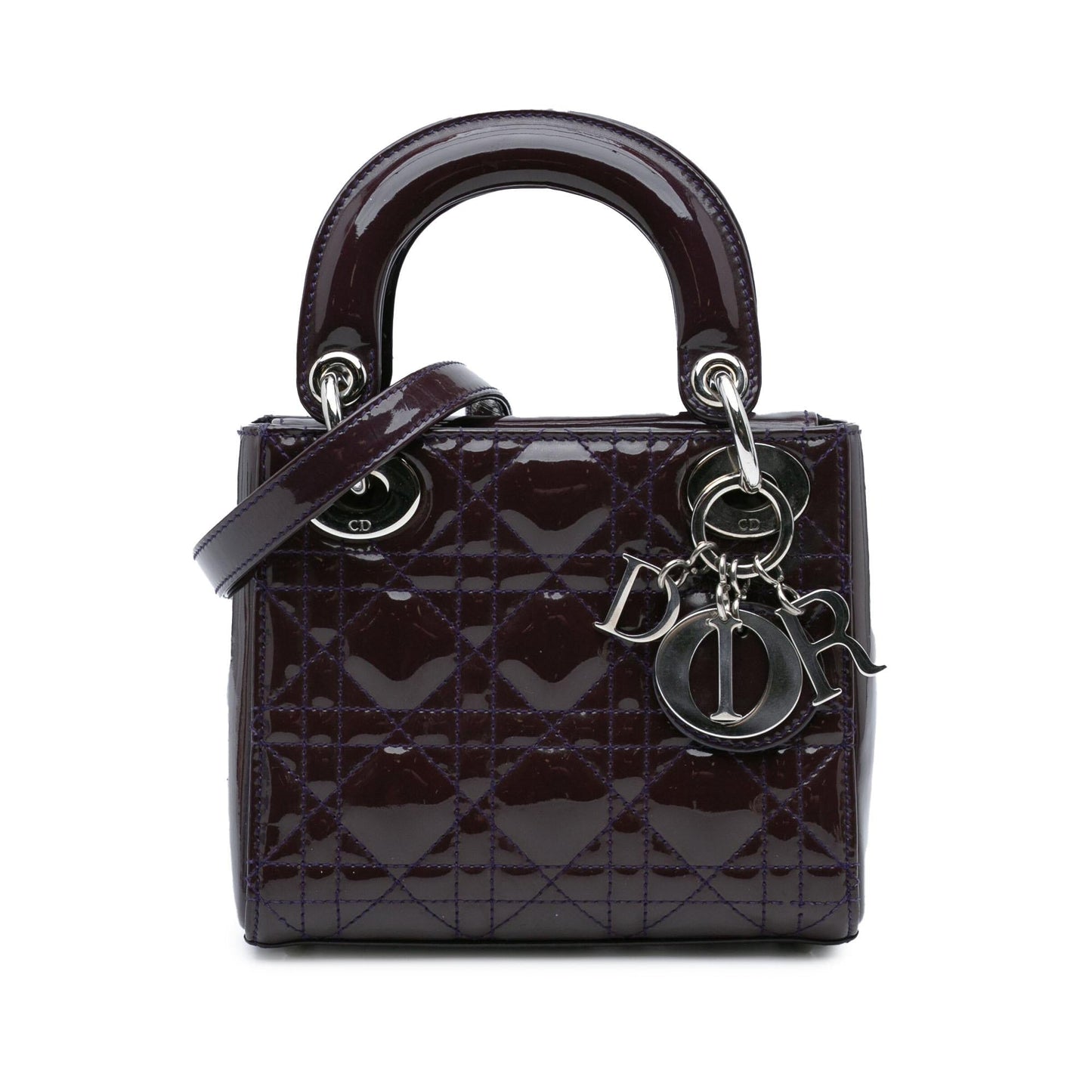 Dior Cannage Lady Satchel Bag Patent Mini Lady Dior 4