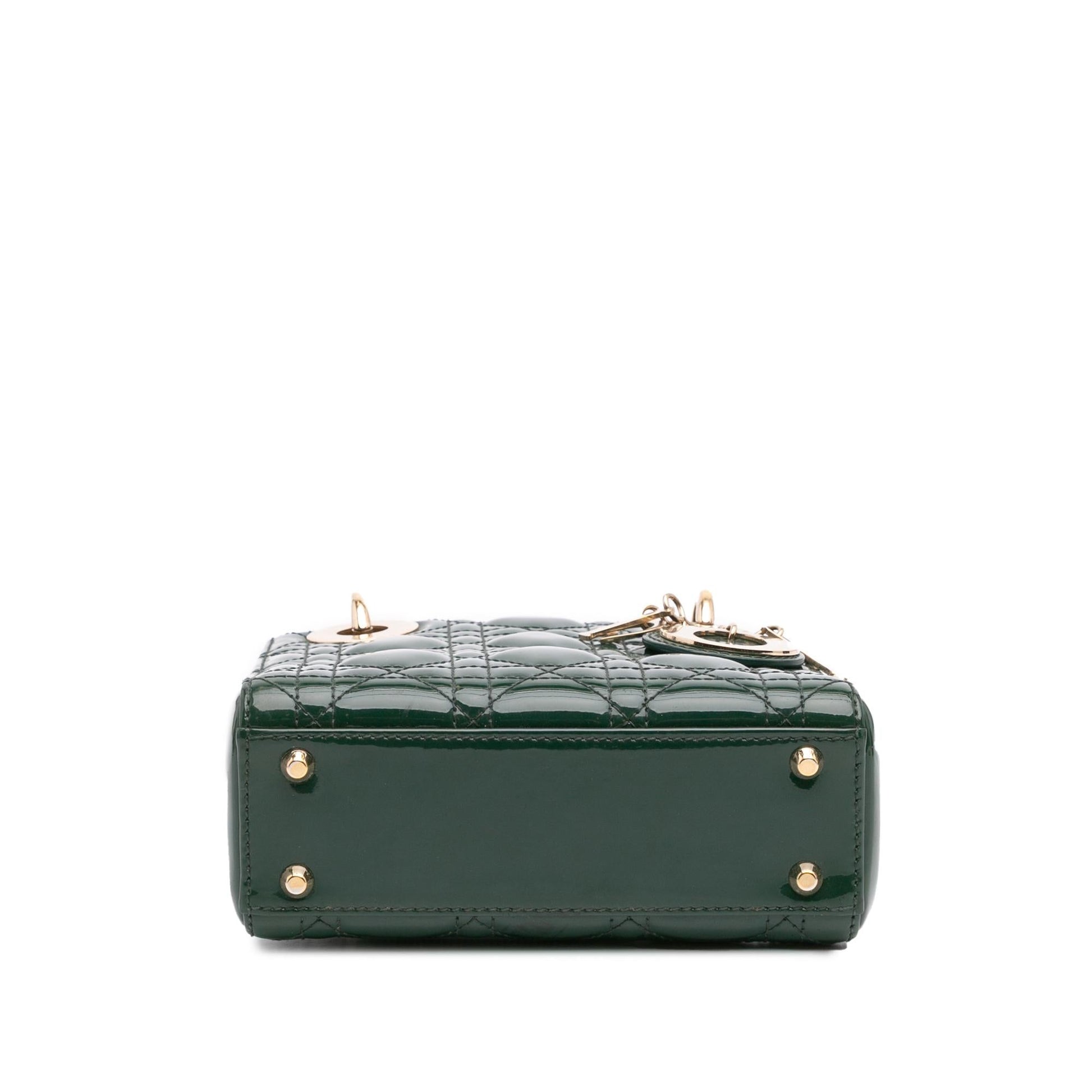 Dior Cannage Lady Satchel Bag Patent Mini Lady Dior 5