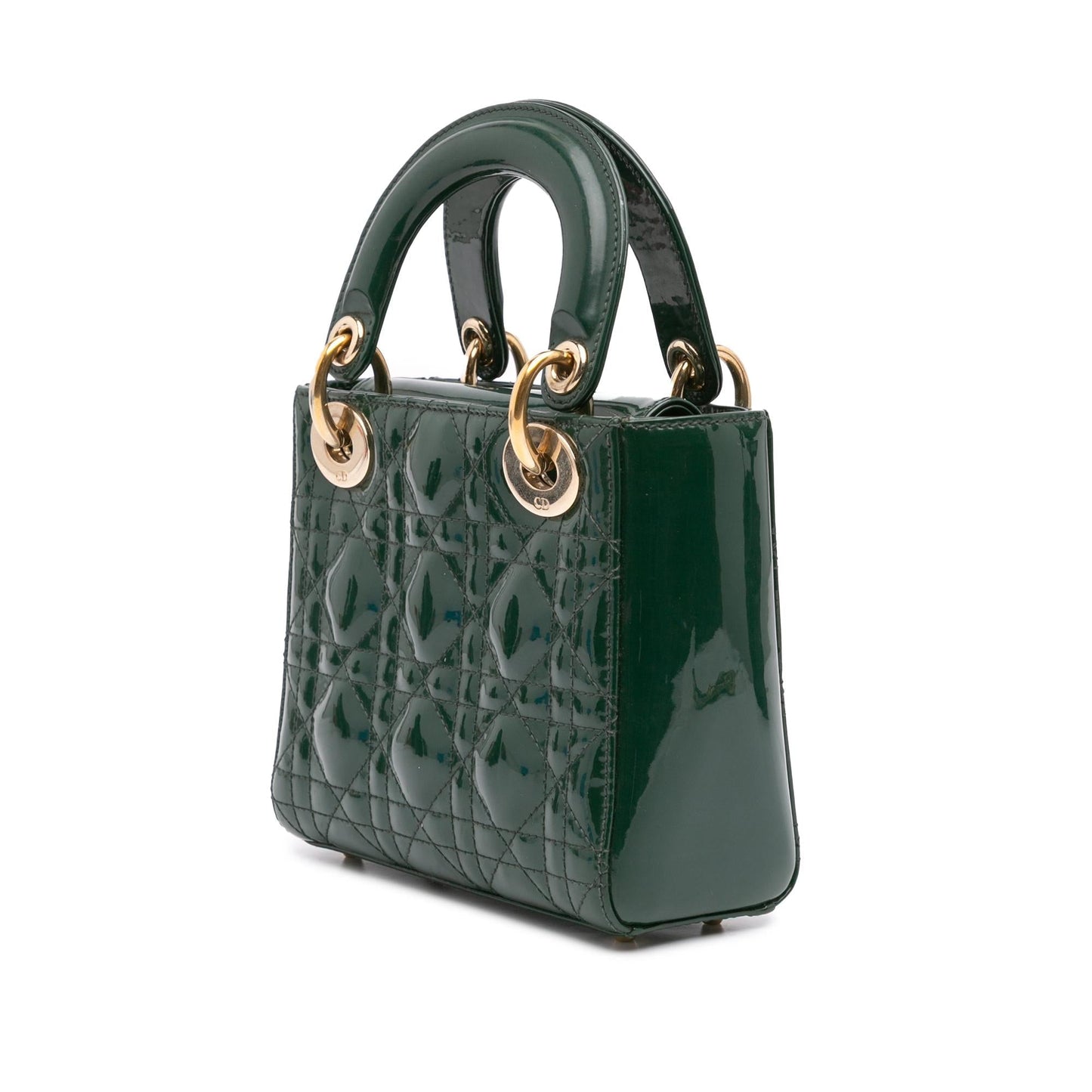 Dior Cannage Lady Satchel Bag Patent Mini Lady Dior 5