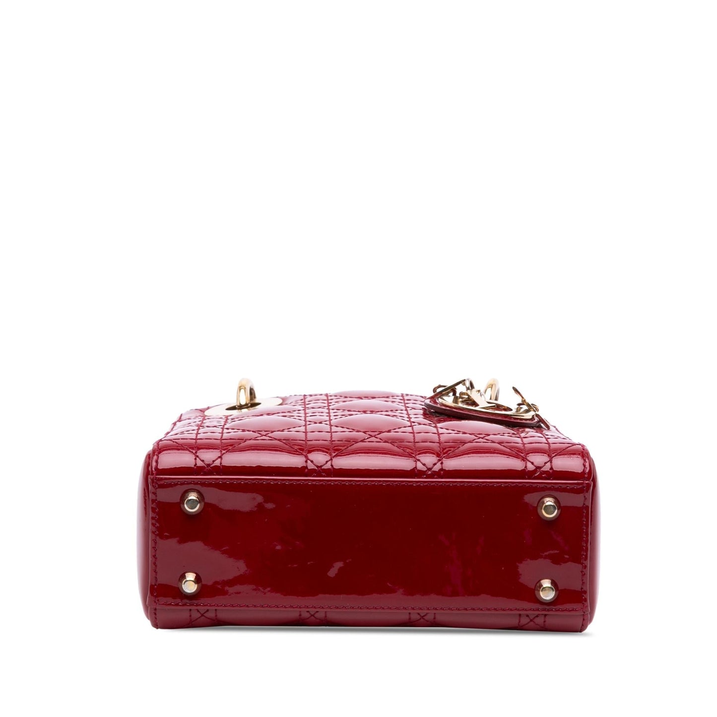 Dior Cannage Lady Satchel Bag Patent Mini Lady Dior 9