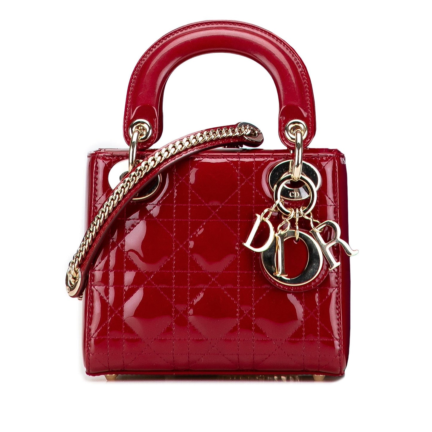 Dior Cannage Lady Satchel Bag Patent Mini Lady Dior 10