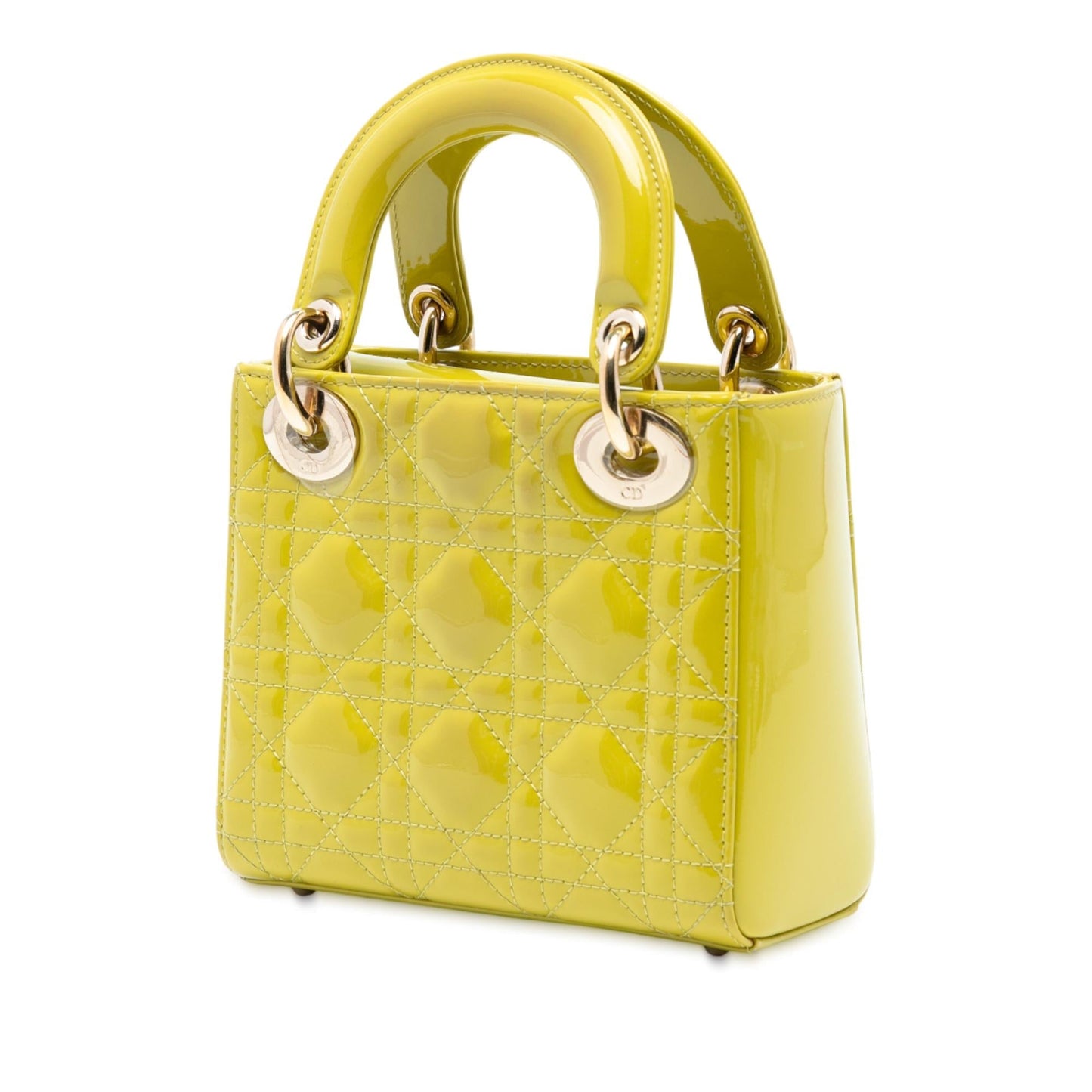 Dior Cannage Lady Satchel Bag Patent Mini Lady Dior 12