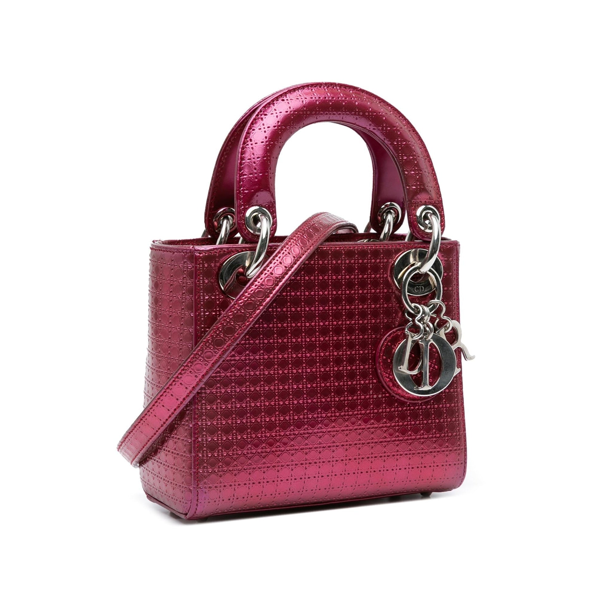 Dior Microcannage Lady Shg Dlqrb7 Satchel Bag Patent Mini