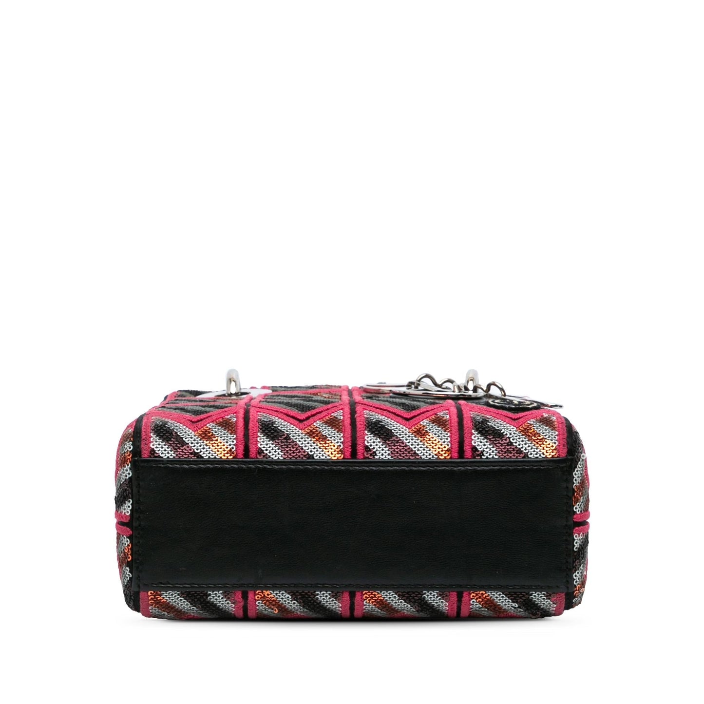 Dior Sequined Lady Satchel Bag Patent Mini Lady Dior 1
