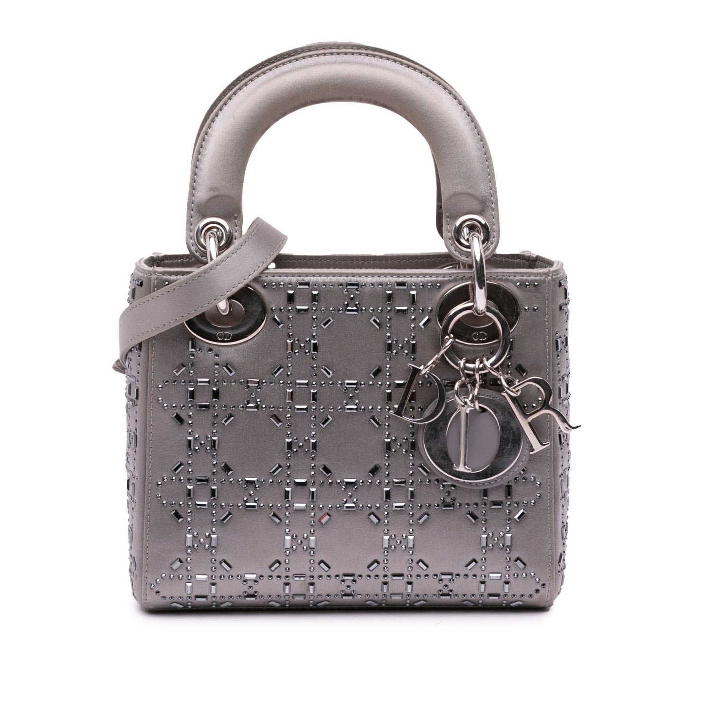 Dior Cannage Crystal Lady Satchel Bag Satin Mini Lady Dior 1