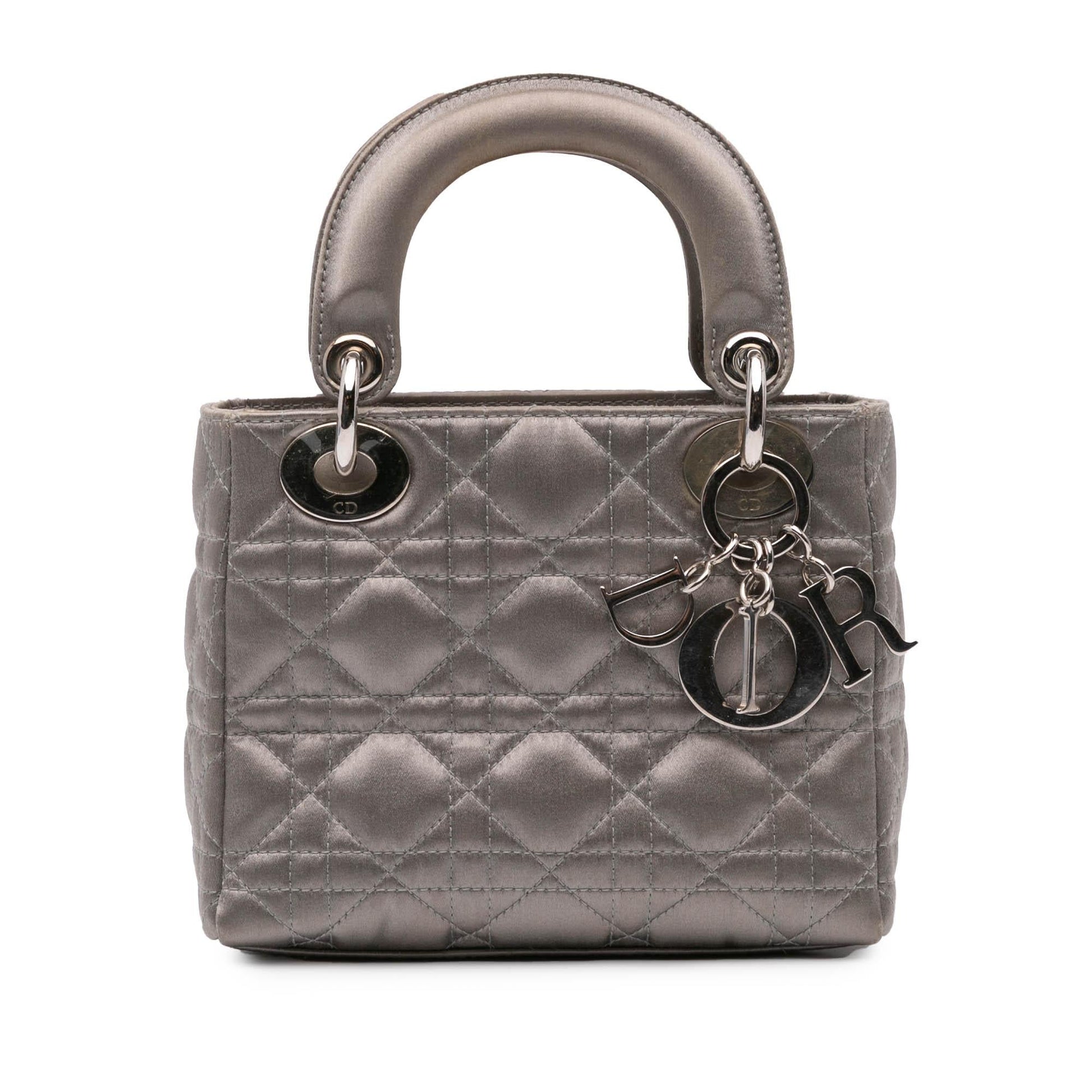 Dior Cannage Lady Satchel Bag Satin Mini