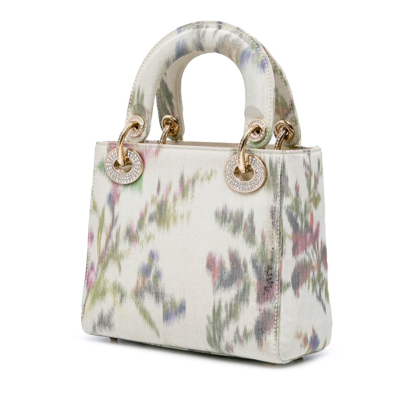 Dior Floral Crystal Lady Satchel Bag Satin Mini
