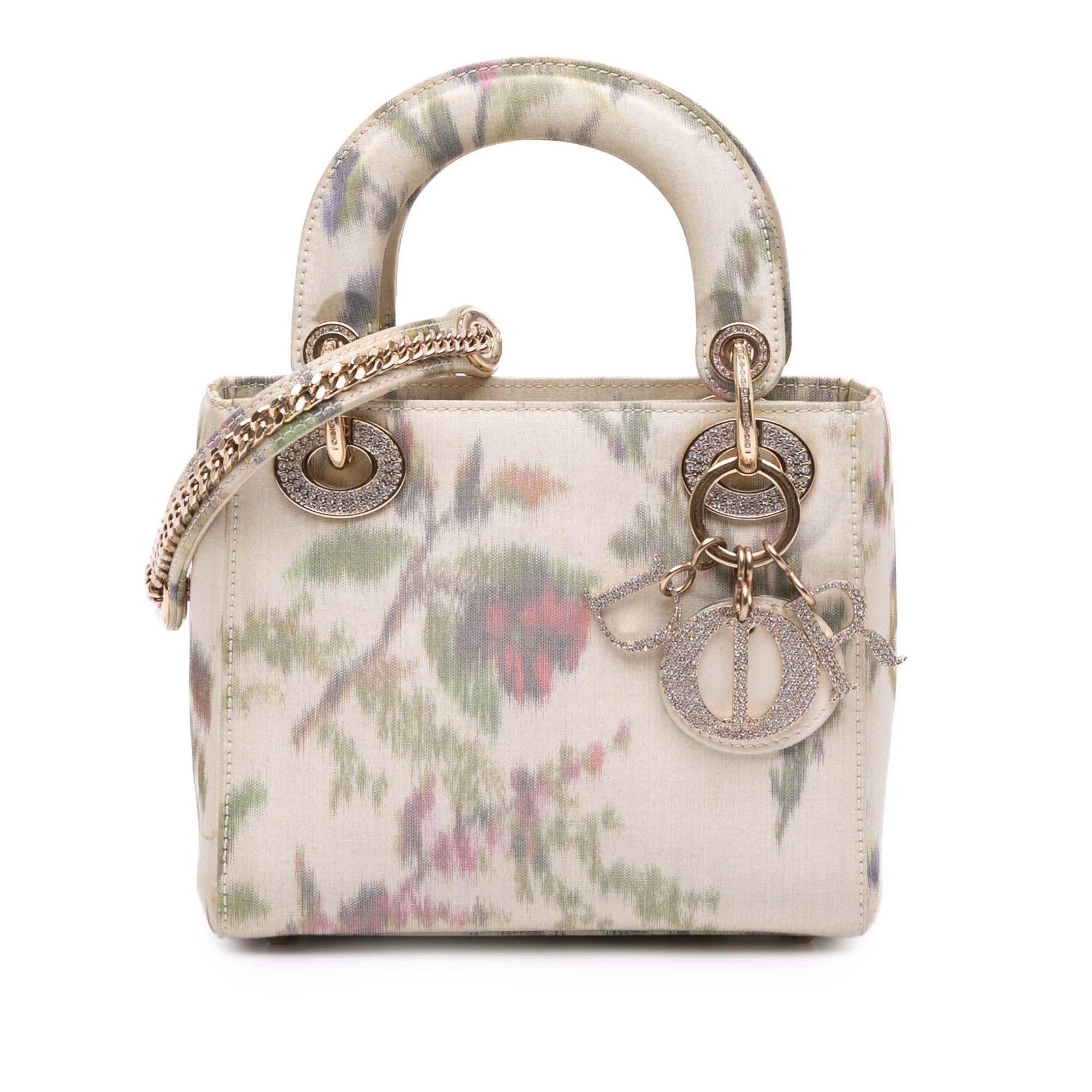 Dior Floral Crystal Lady Satchel Bag Satin Mini Lady Dior 1