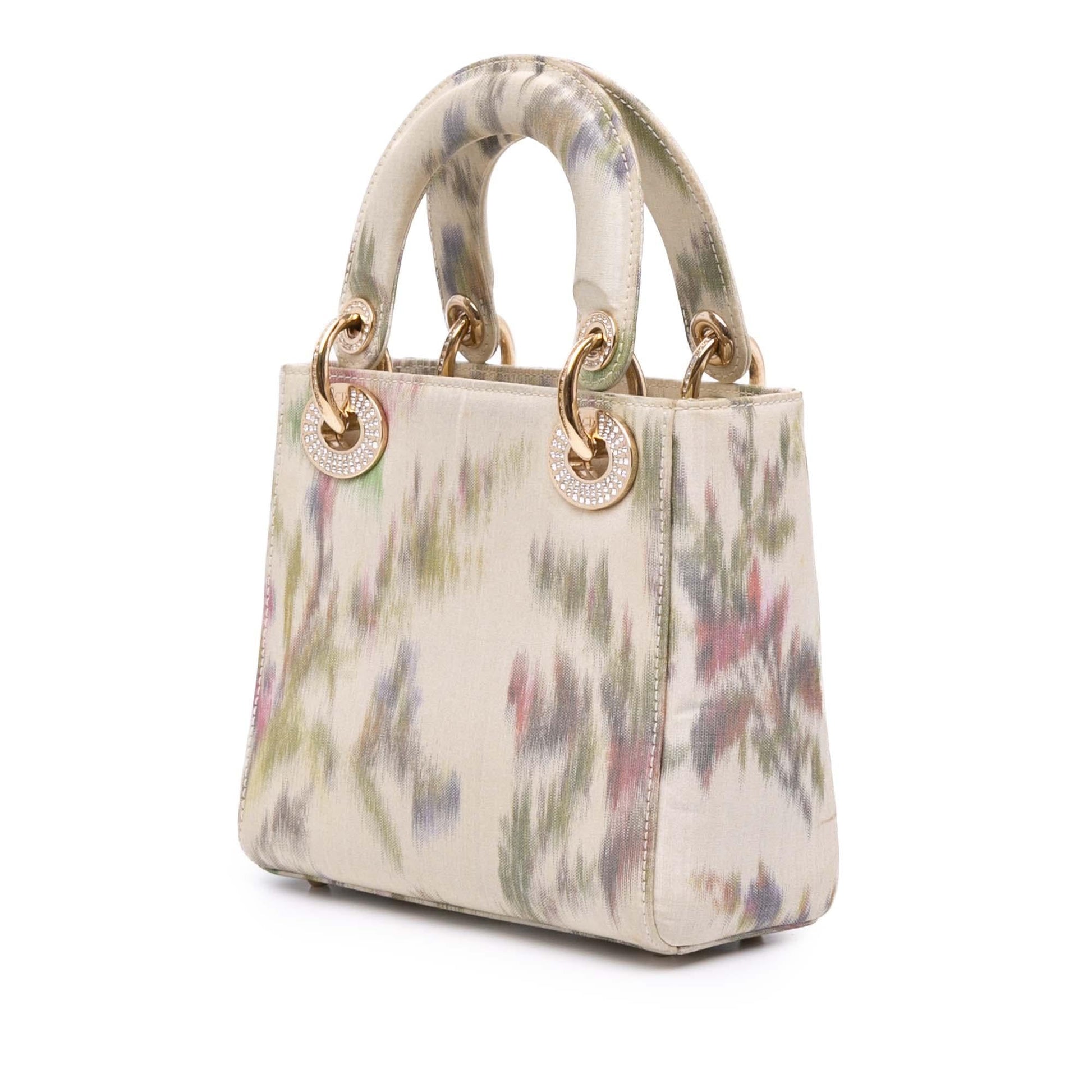 Dior Floral Crystal Lady Satchel Bag Satin Mini Lady Dior 1