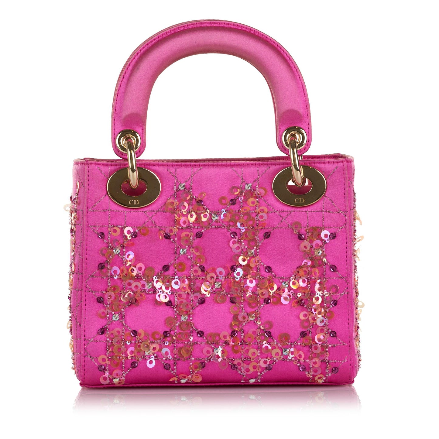Dior Sequin Lady Shg 0113Xt Satchel Bag Satin Mini