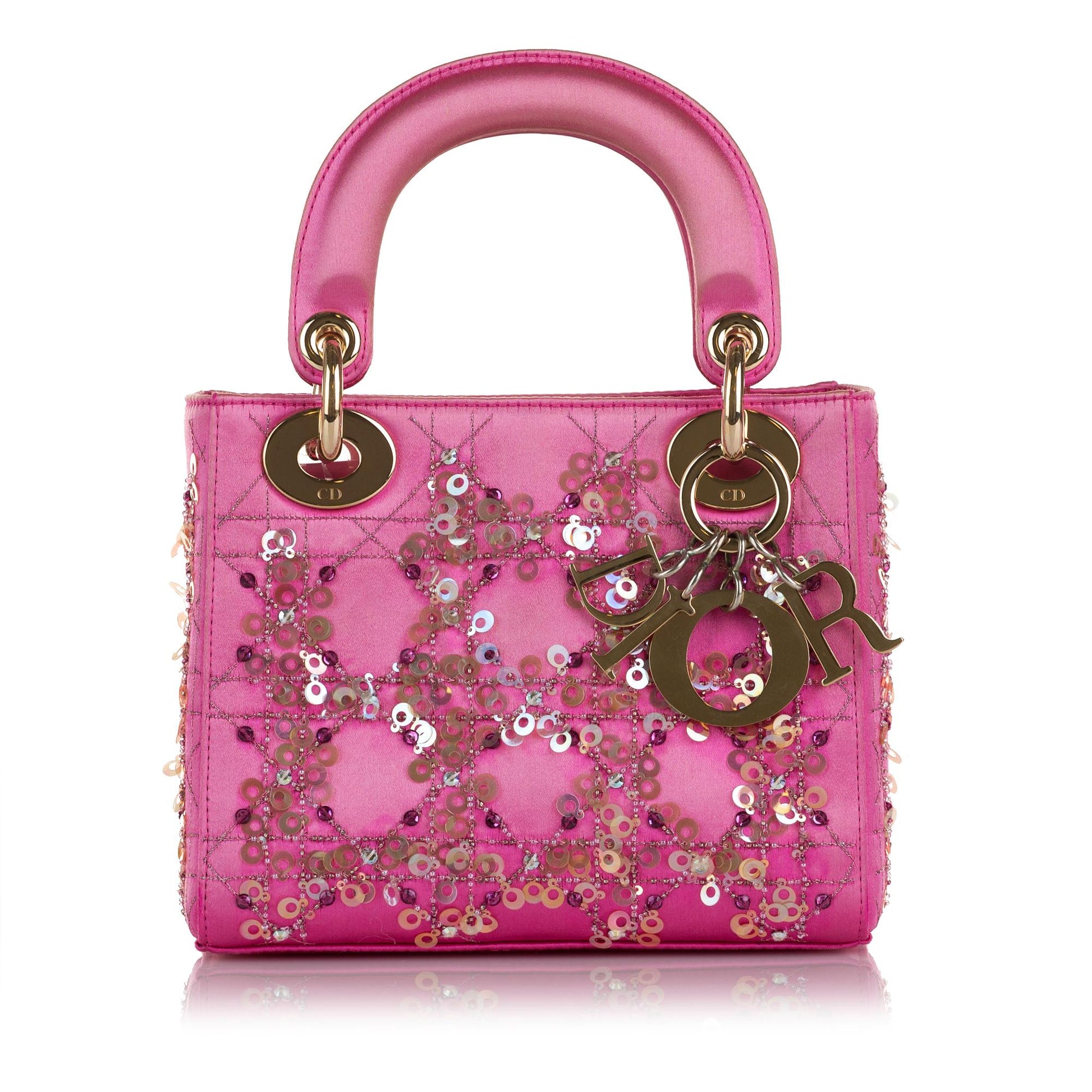Dior Sequin Lady Shg 0113Xt Satchel Bag Satin Mini